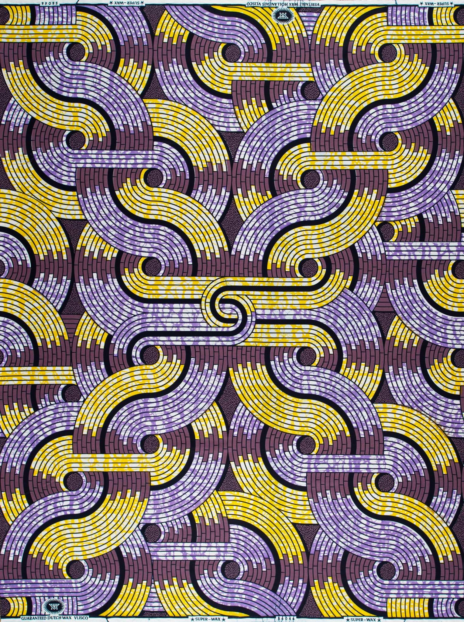 Vibrant yellow purple geometric patterned super-wax vls6046.019