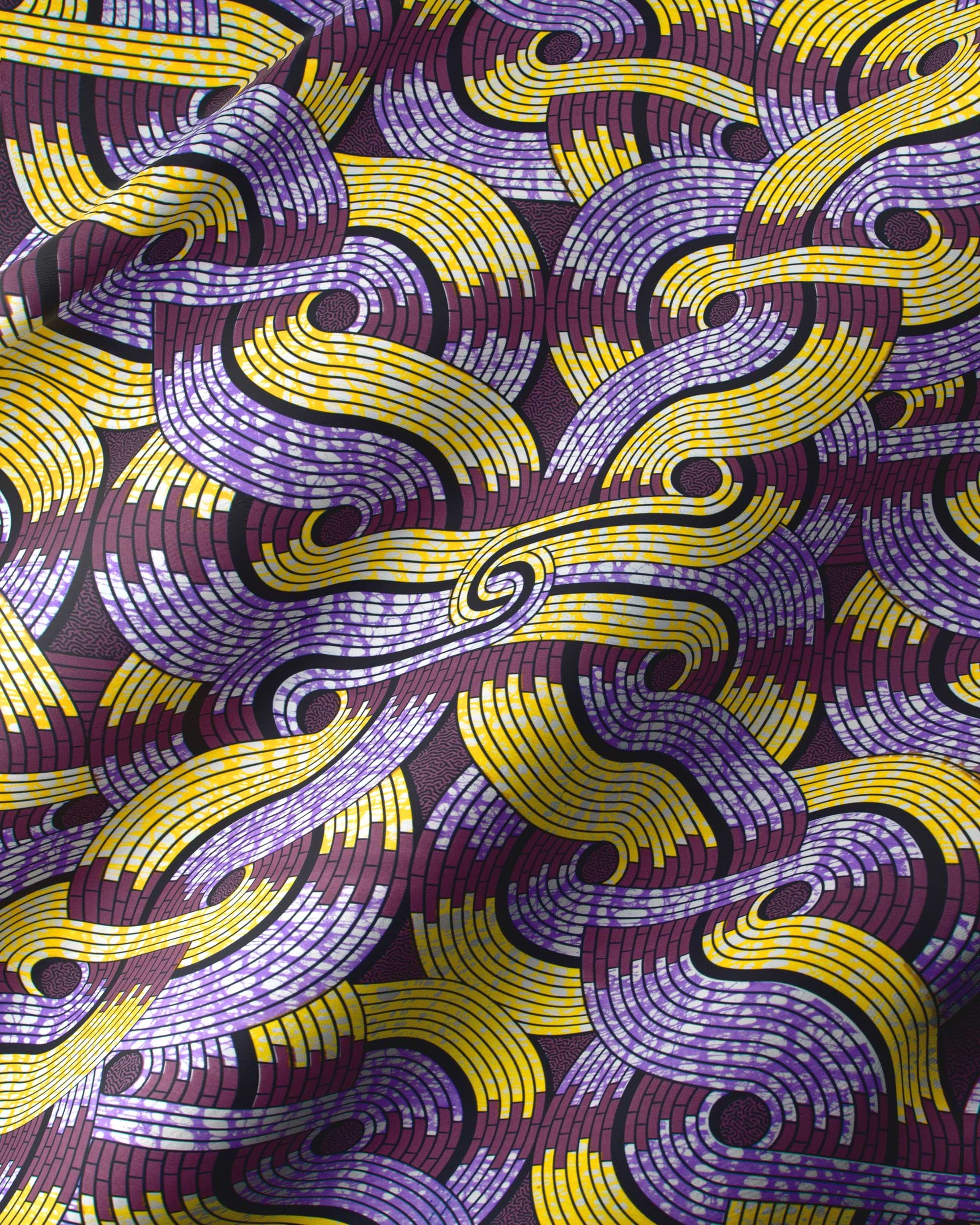 Vibrant purple yellow abstract wave-patterned super-wax vls6046.019
