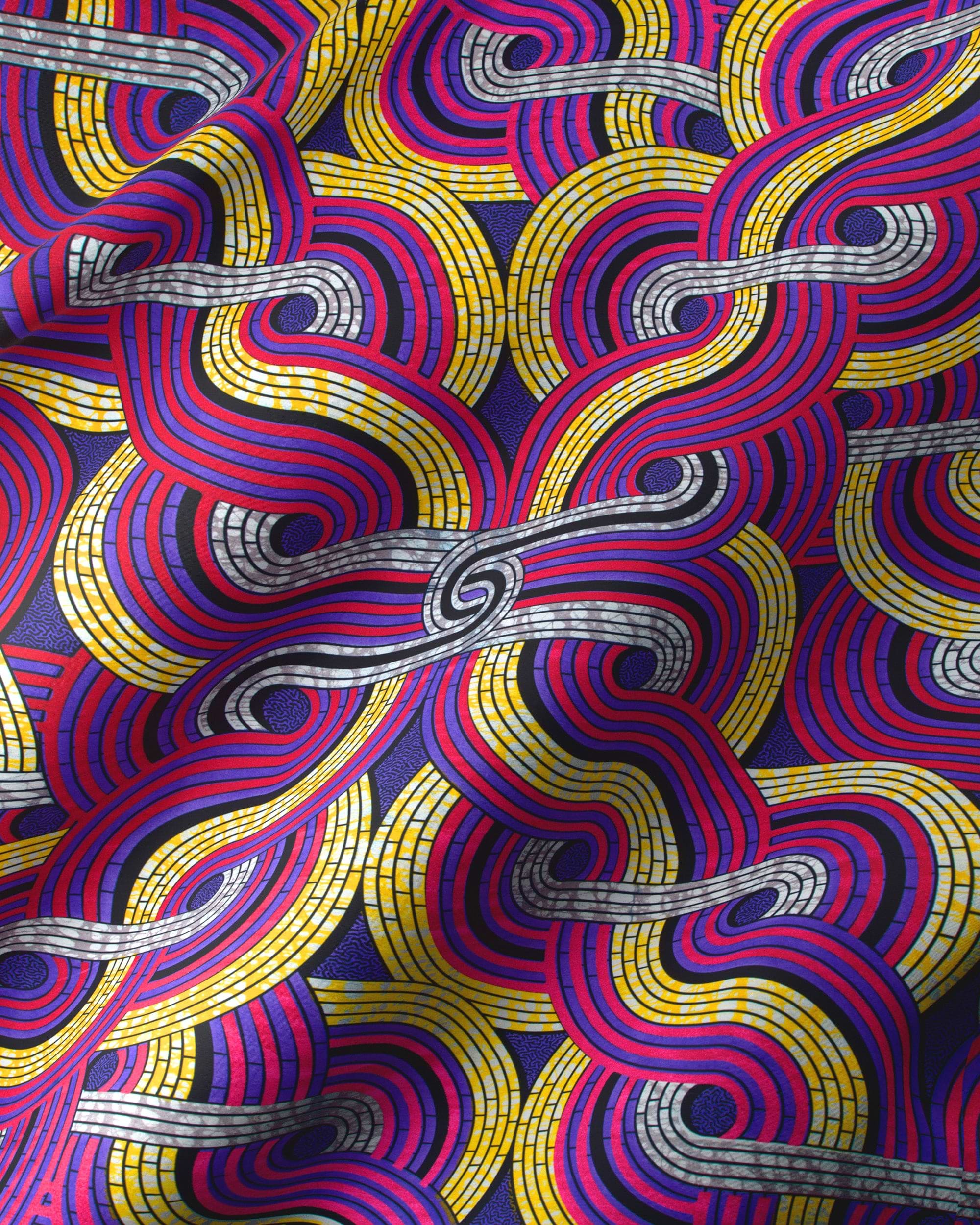 Vibrant fabric bold concentric wave super-wax vls6046.020