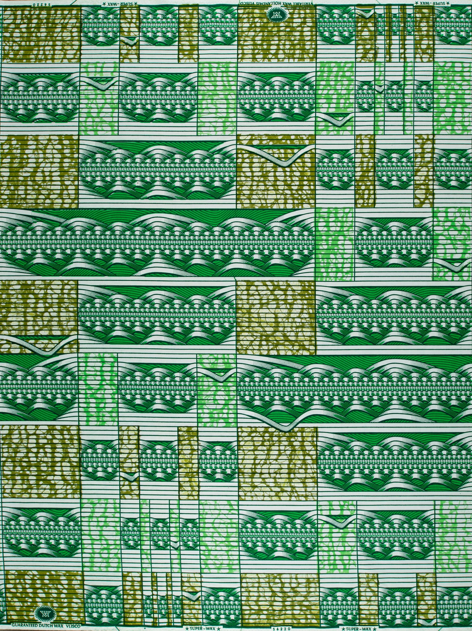 Green olive patterned fabric intricate super-wax vls6220.001