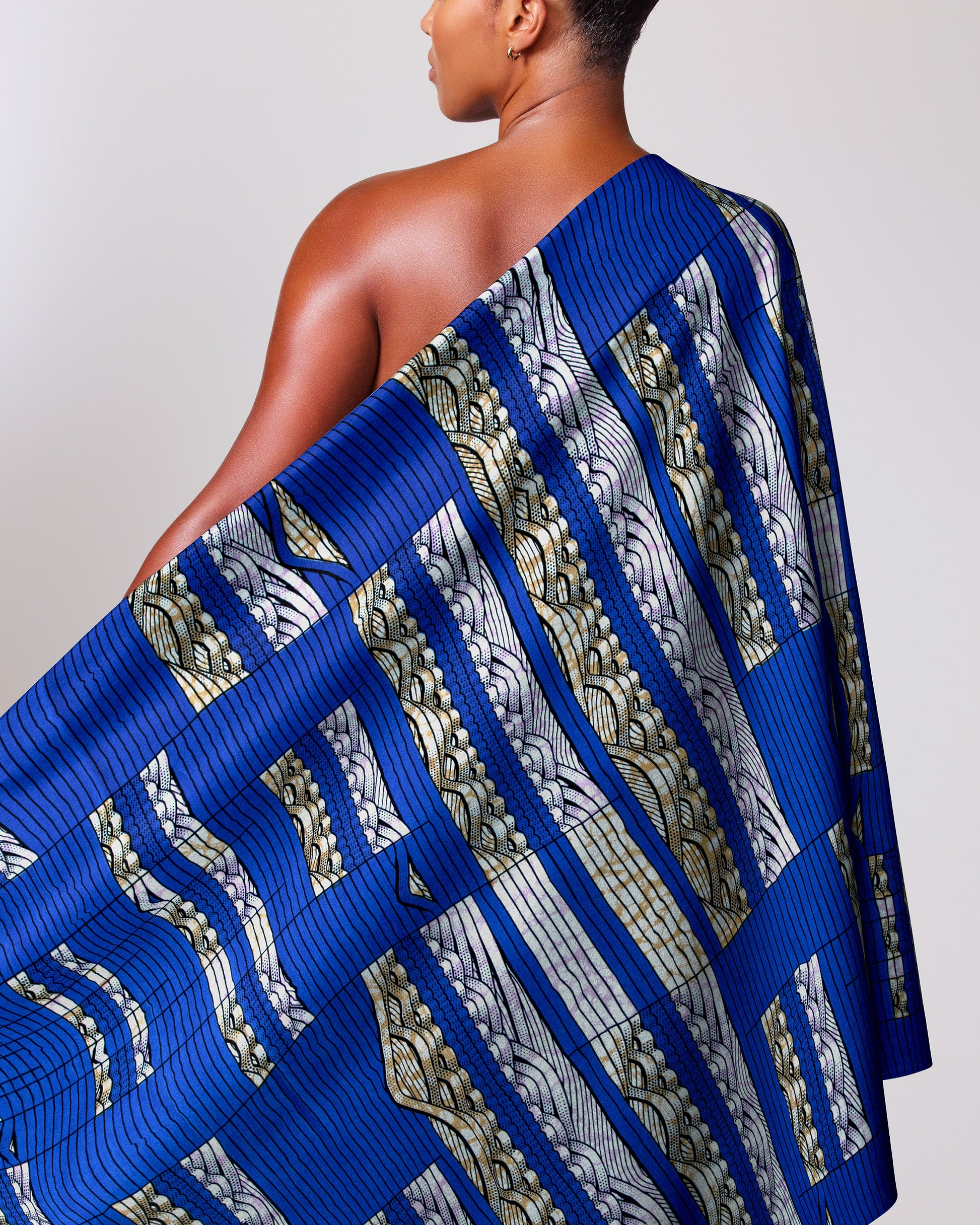 Vibrant blue white gold patterned super-wax vls6220.005