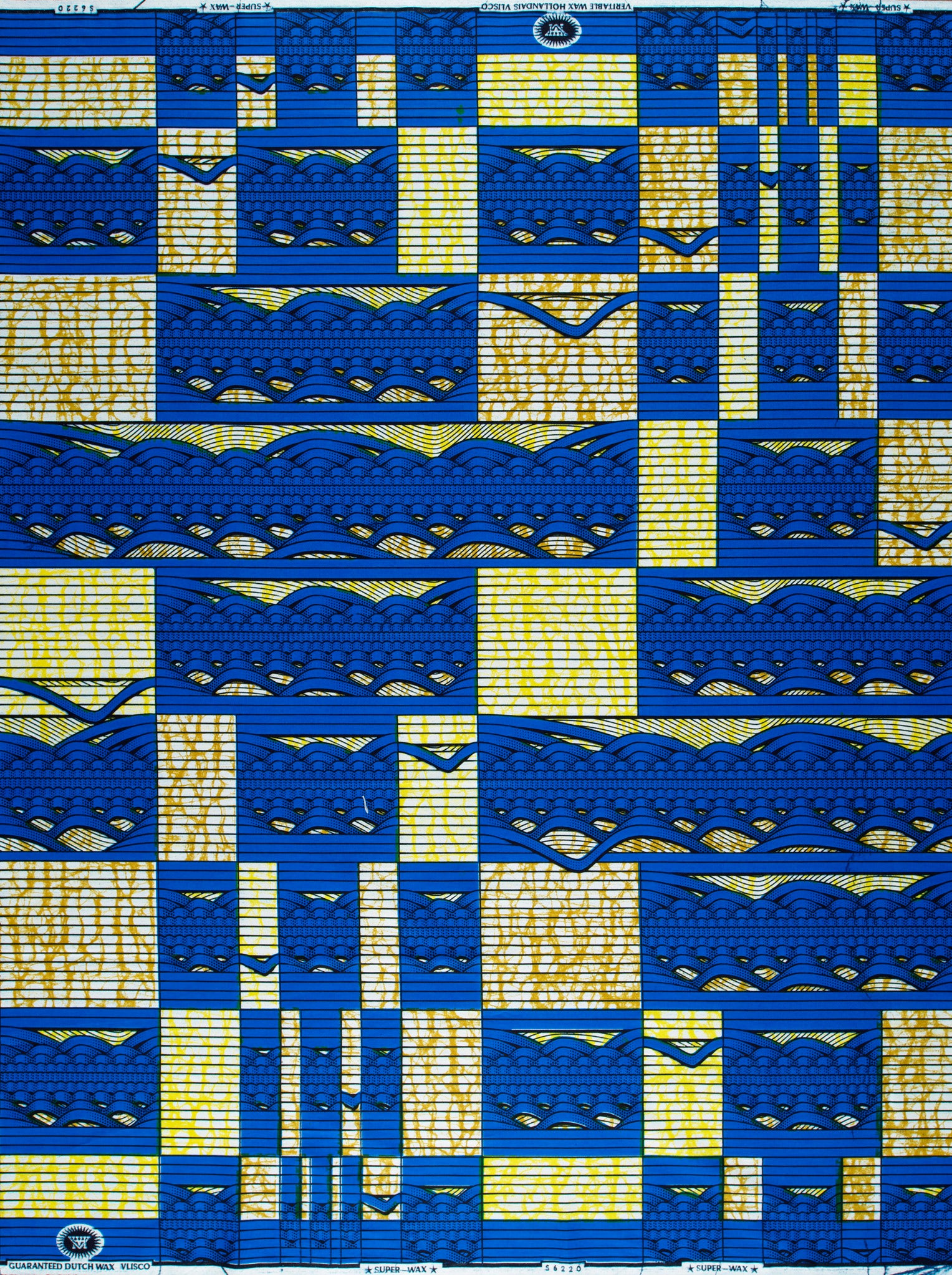 Vibrant blue yellow african print super-wax vls6220.007