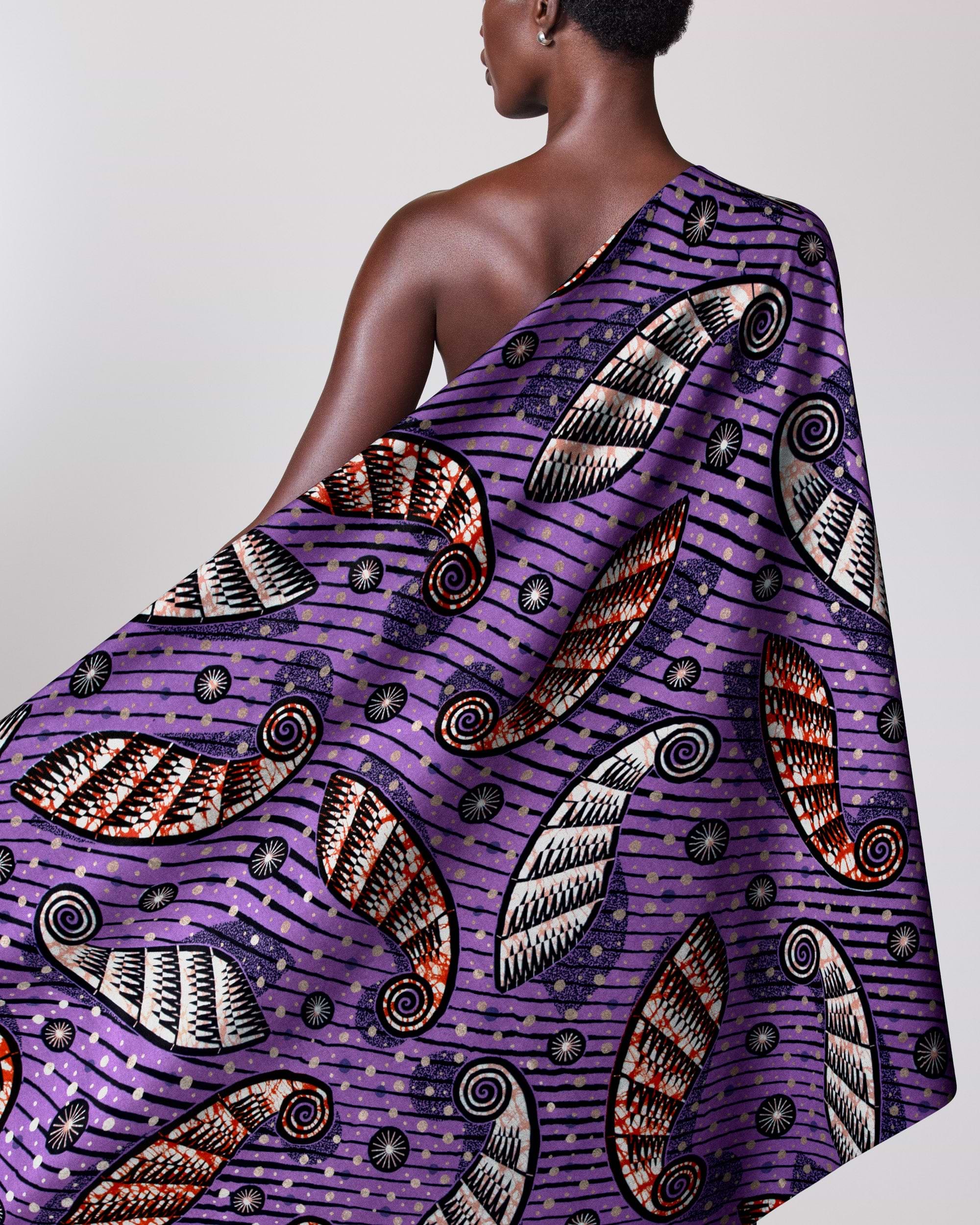 Vibrant purple african print fabric super-wax vls6247.020