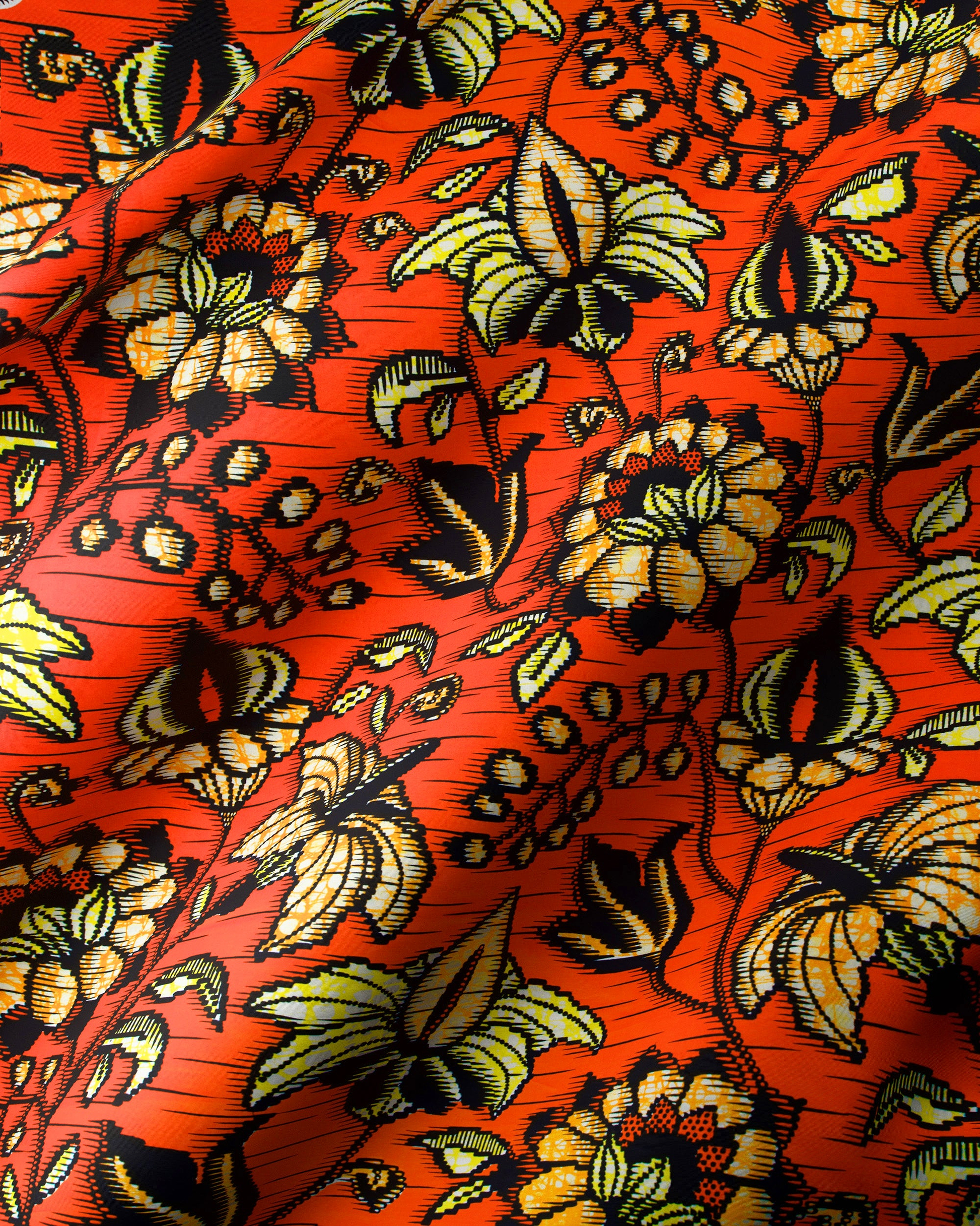 Vibrant red fabric bold yellow super-wax vls6412.003