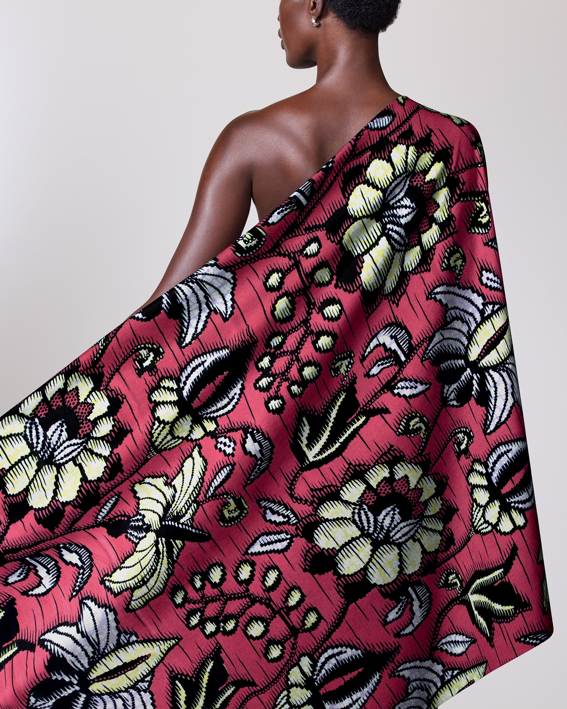 Vibrant red african print wrap super-wax vls6412.013