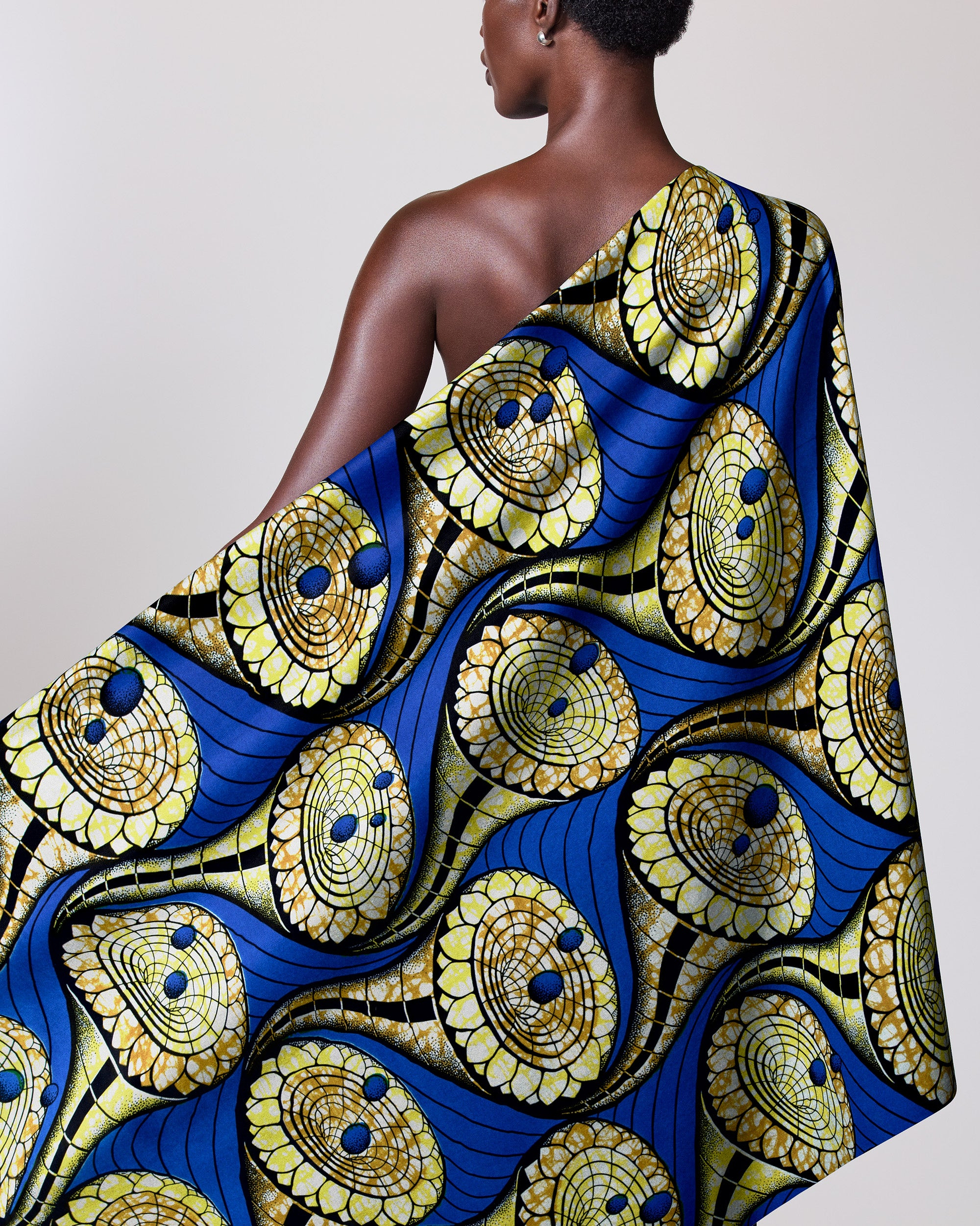 Vibrant blue yellow black patterned super-wax vls6433.013
