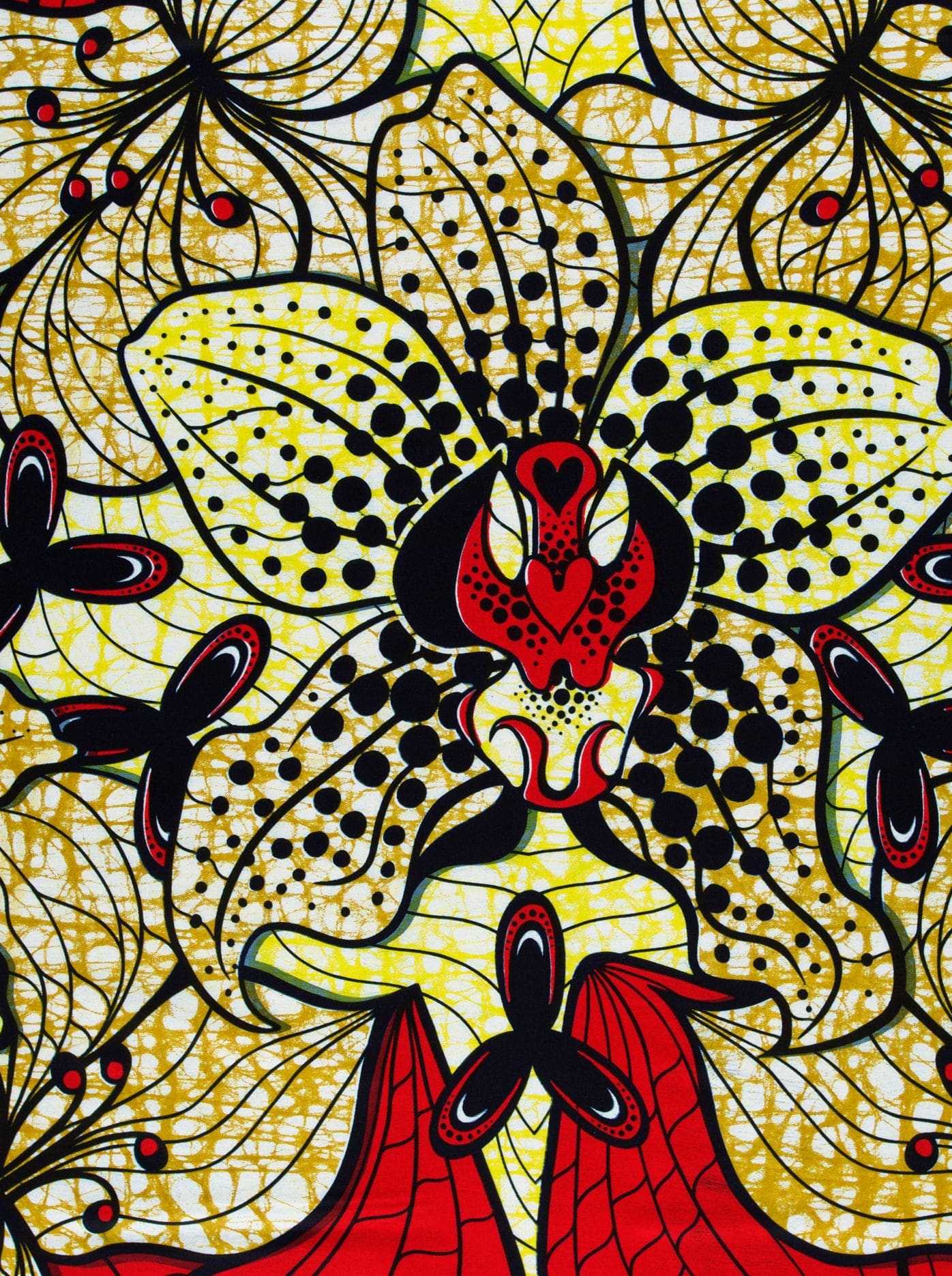 Vibrant yellow black red patterned super-wax vls6516.007