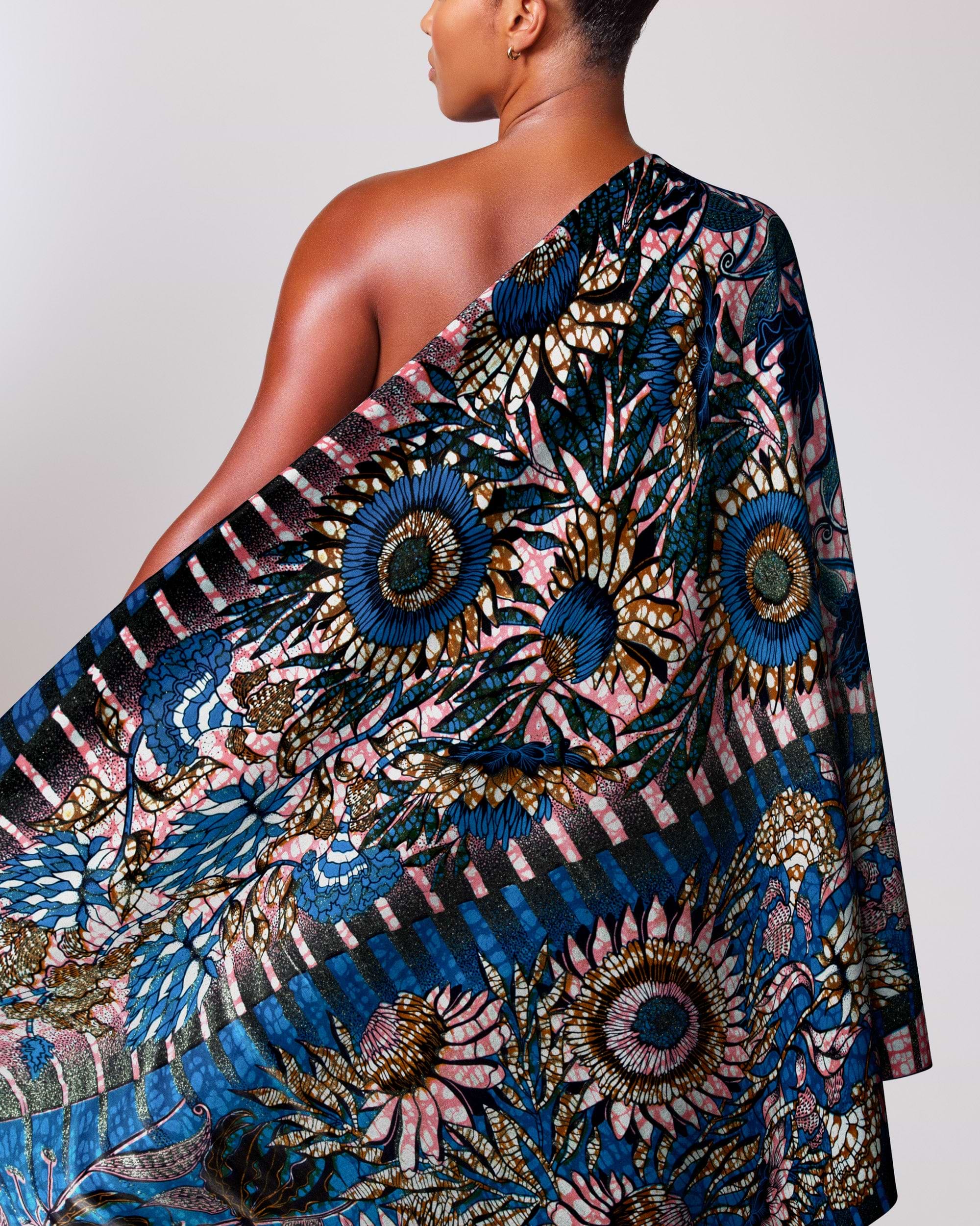 Vibrant one-shoulder wrap dress bold grand super-wax vls6579.007