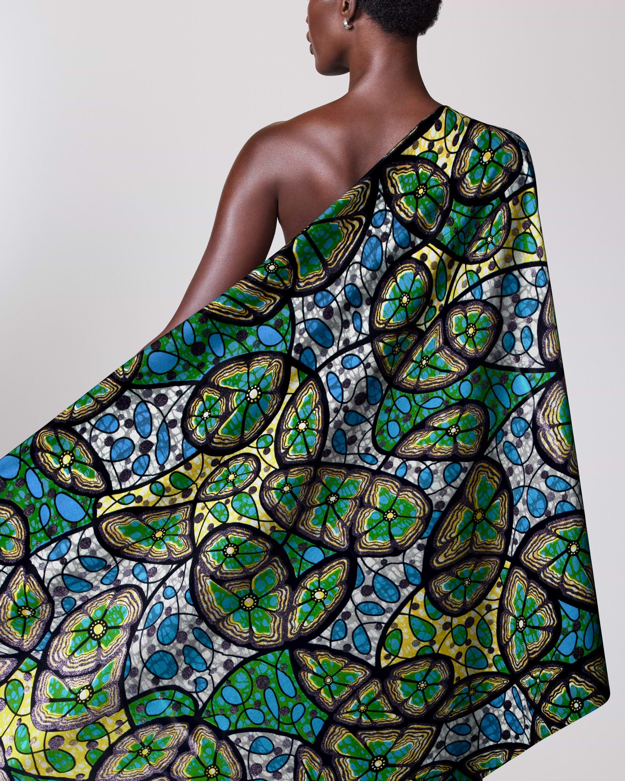 Vibrant one-shoulder wrap dress bold grand super-wax vls6635.009