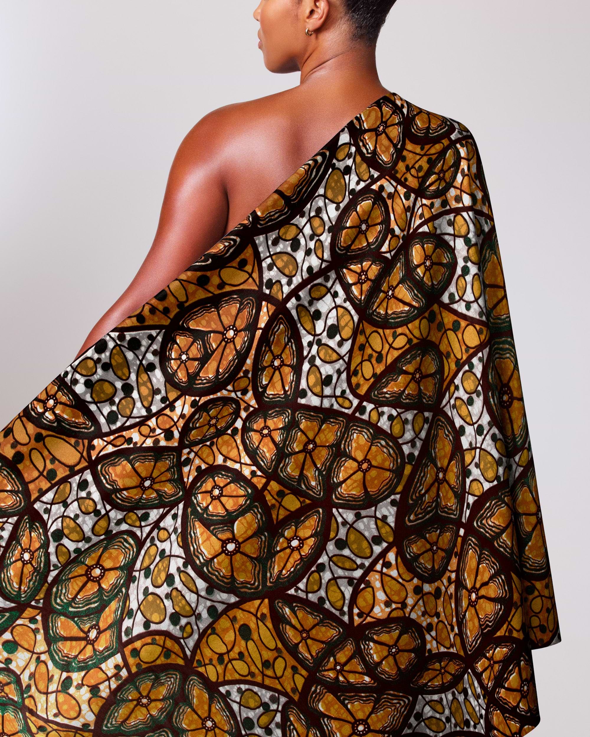 Vibrant one-shoulder wrap dress bold grand super-wax vls6635.010