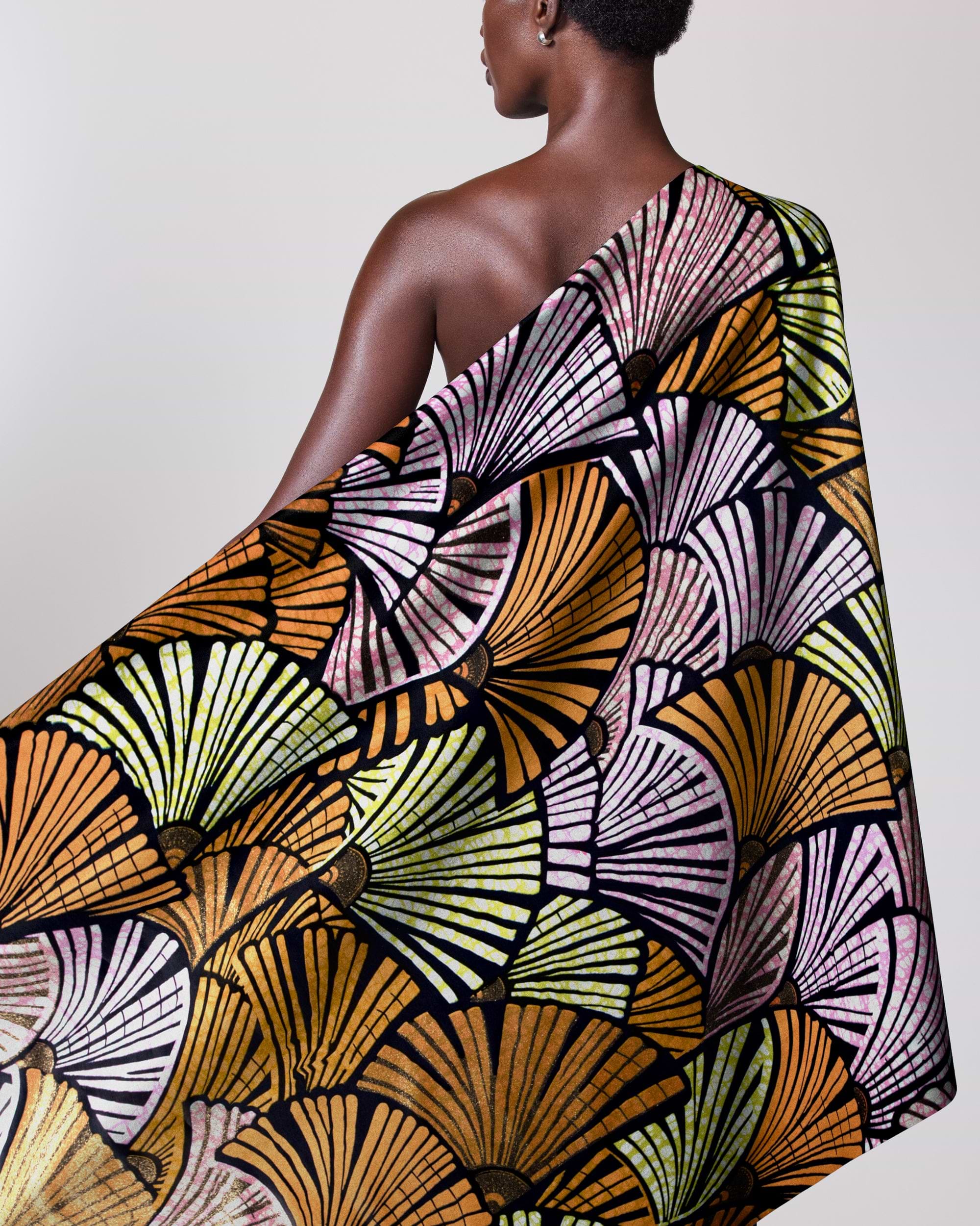 Vibrant one-shoulder wrap dress bold grand super-wax vls6740.011