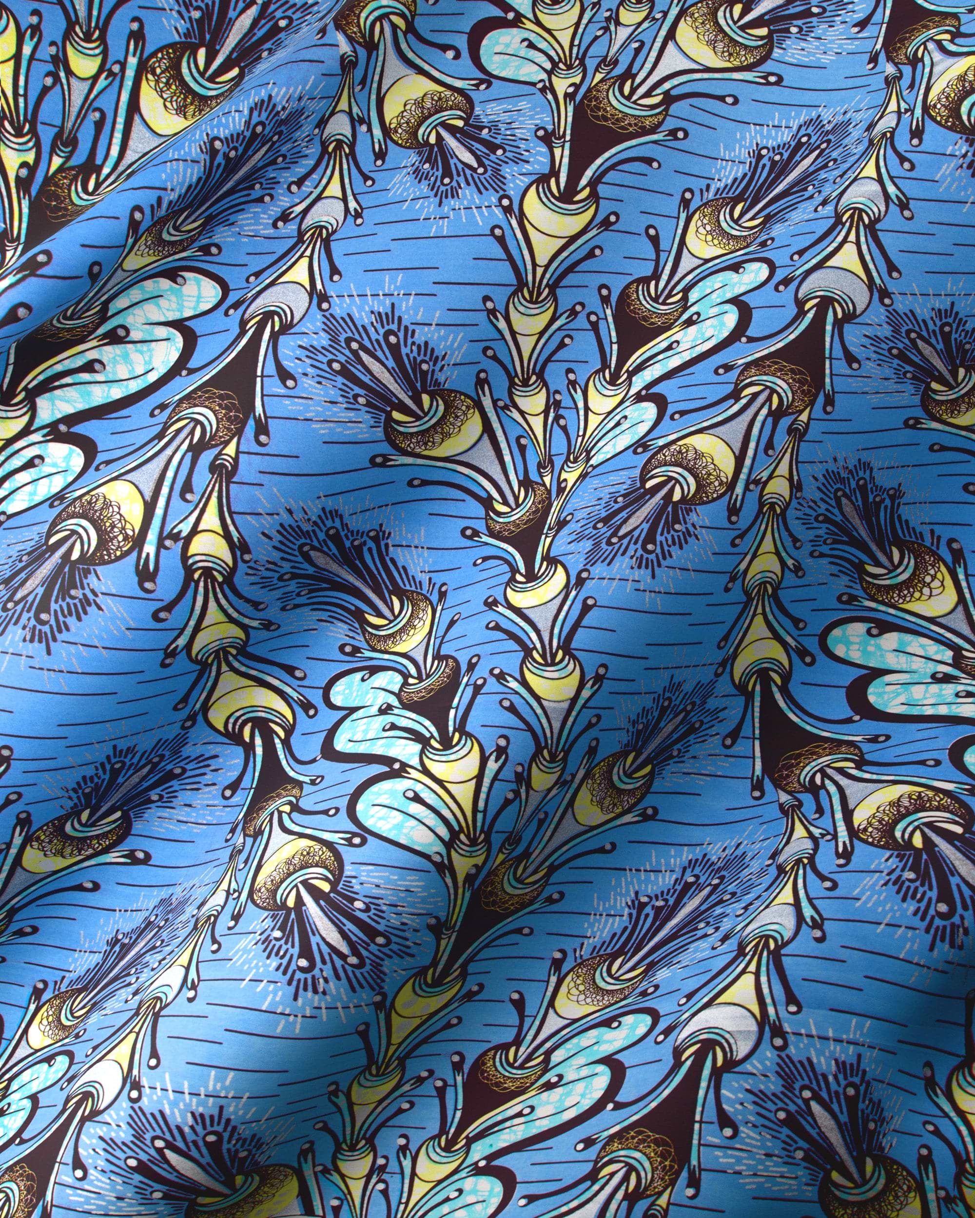 Blue fabric vibrant pattern stylized super-wax vls6747.011