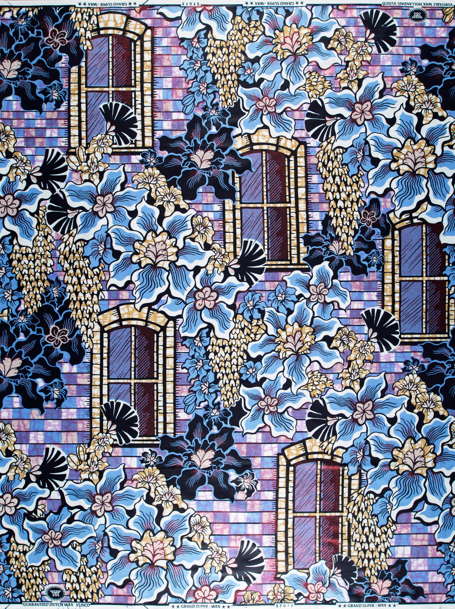Vibrant blue purple floral wallpaper grand super-wax vls7072.002