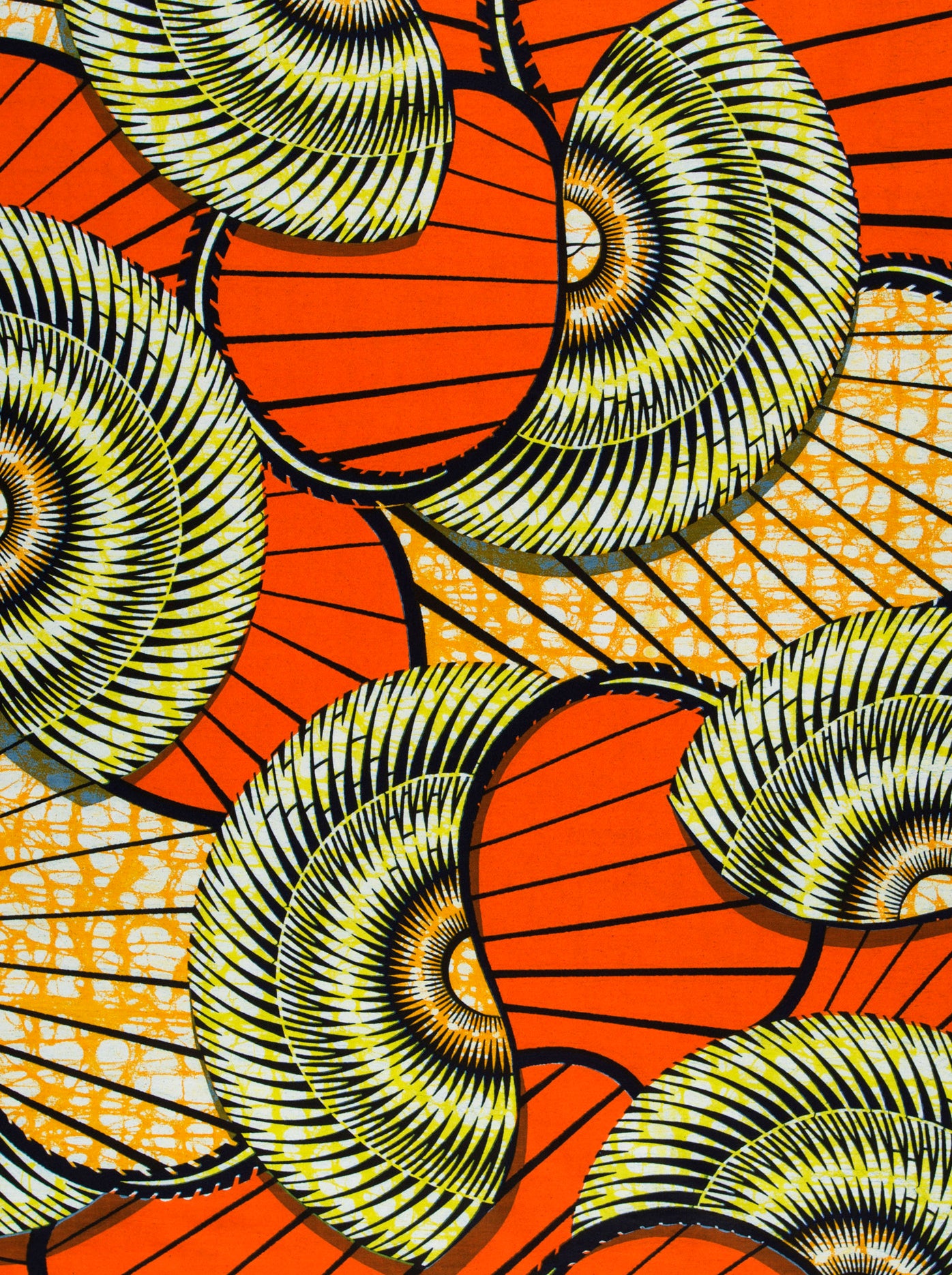 Vibrant orange yellow african print super-wax vls7254.004