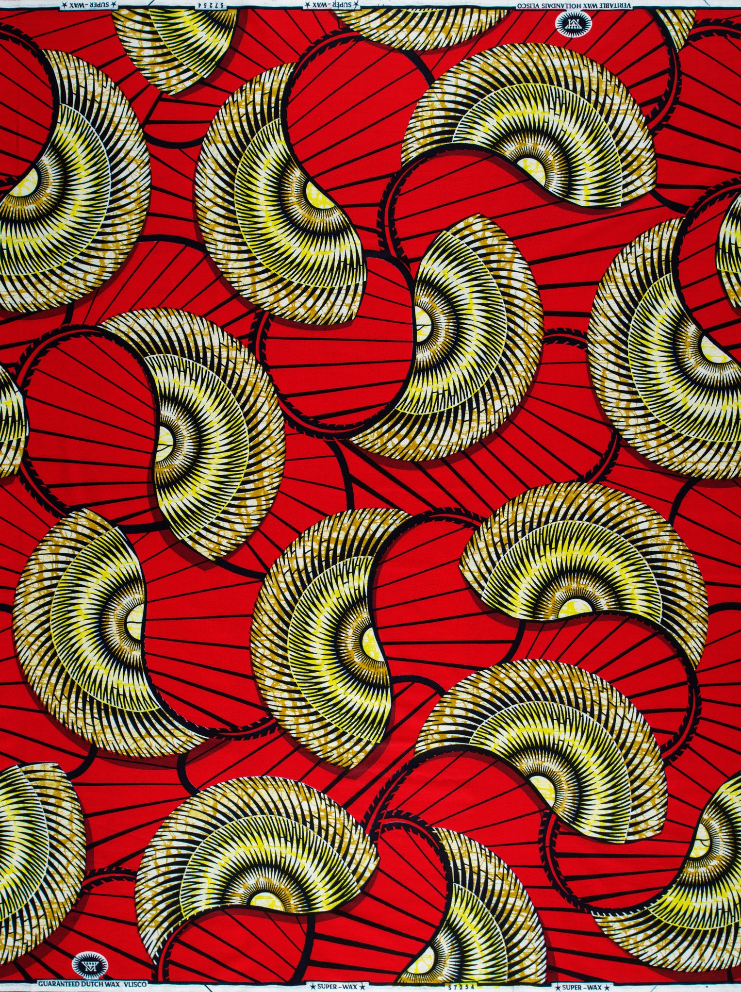 Vibrant red african print fabric super-wax vls7254.006