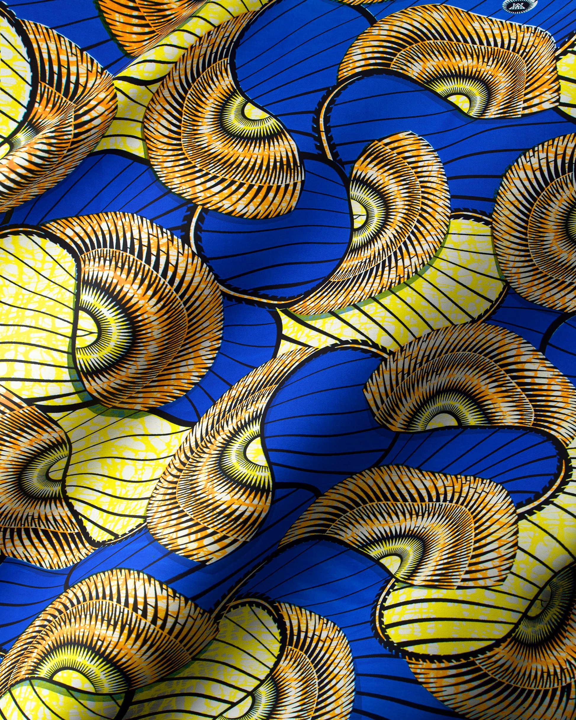 Vibrant blue yellow gold patterned super-wax vls7254.009