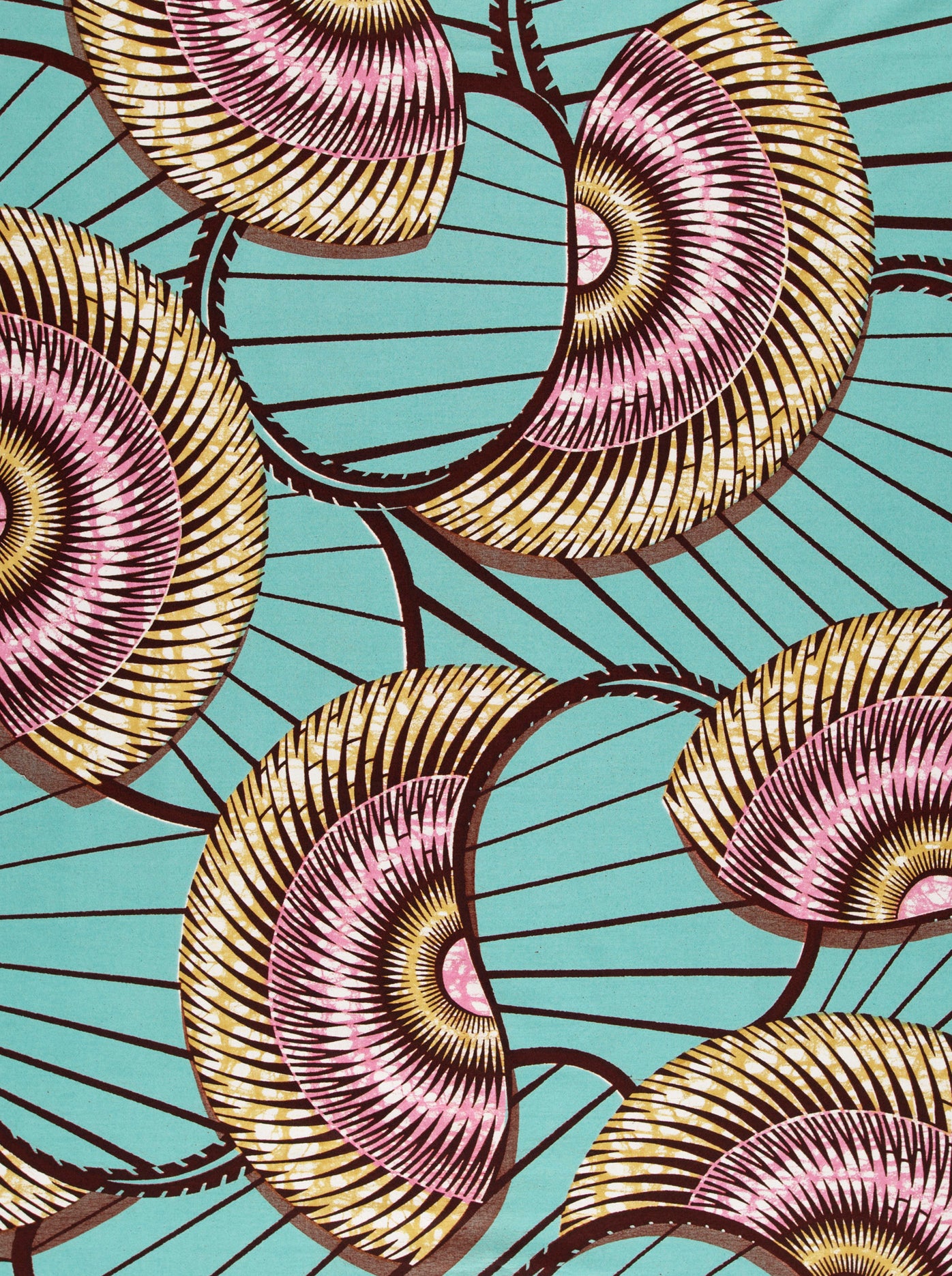 Vibrant turquoise fabric bold circular super-wax vls7254.015