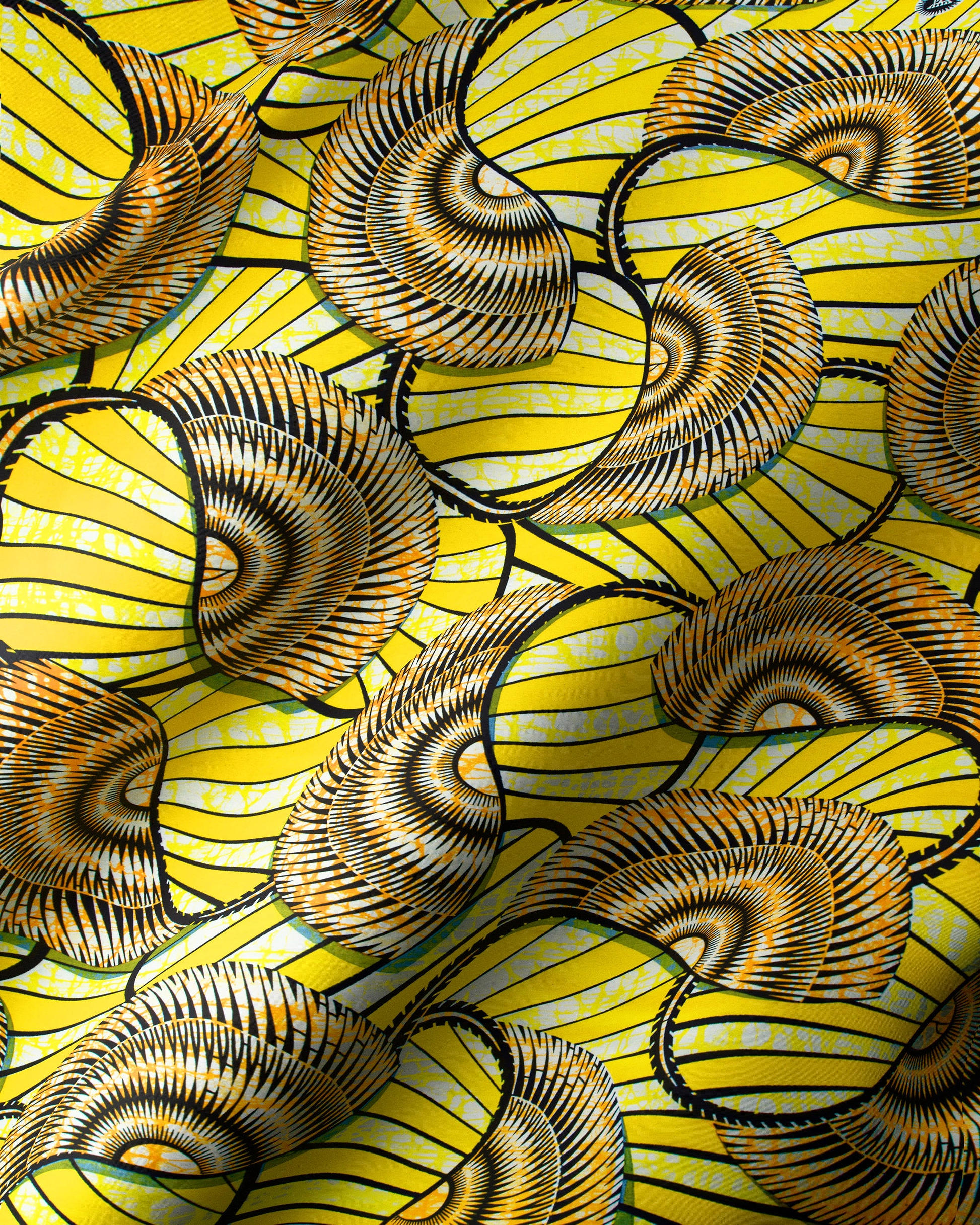 Vibrant yellow fabric bold patterns super-wax vls7254.016