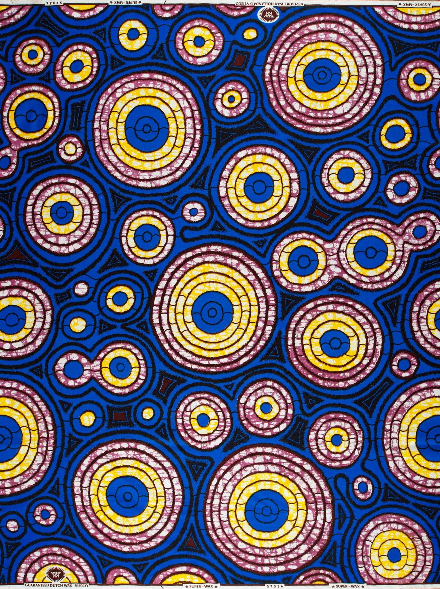 Vibrant blue fabric bold concentric super-wax vls7336.003