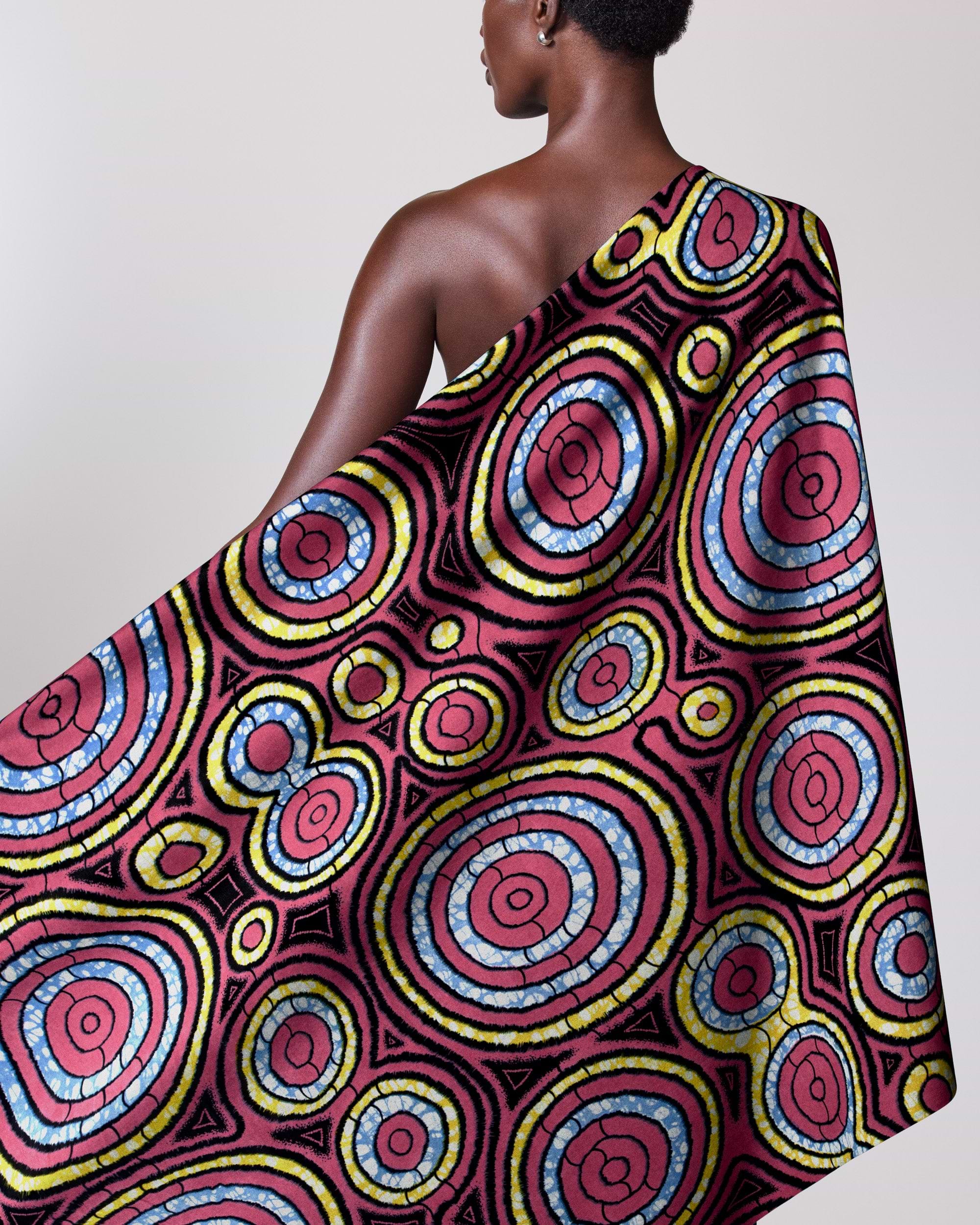 Vibrant one-shoulder wrap dress bold super-wax vls7336.006