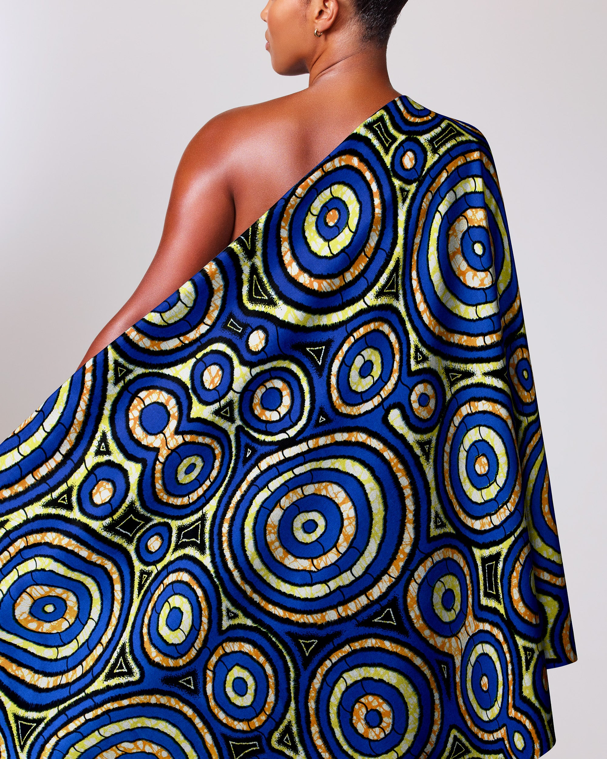 Vibrant one-shoulder wrap dress bold super-wax vls7336.015