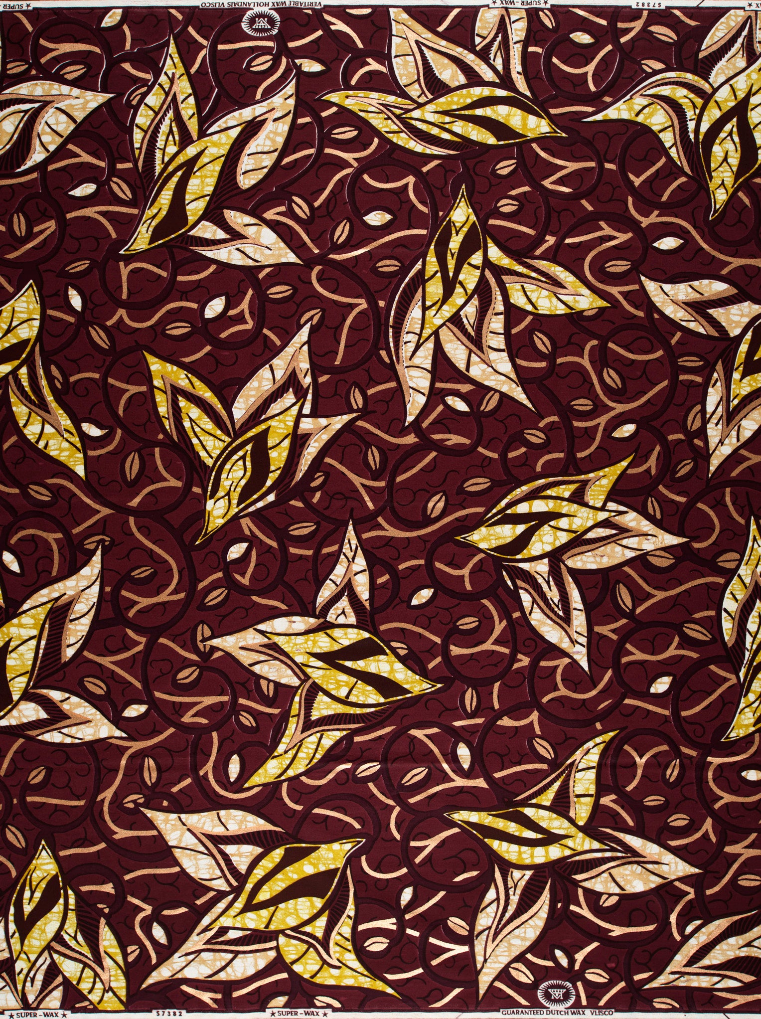 Rich maroon fabric adorned intricate super-wax vls7382.009