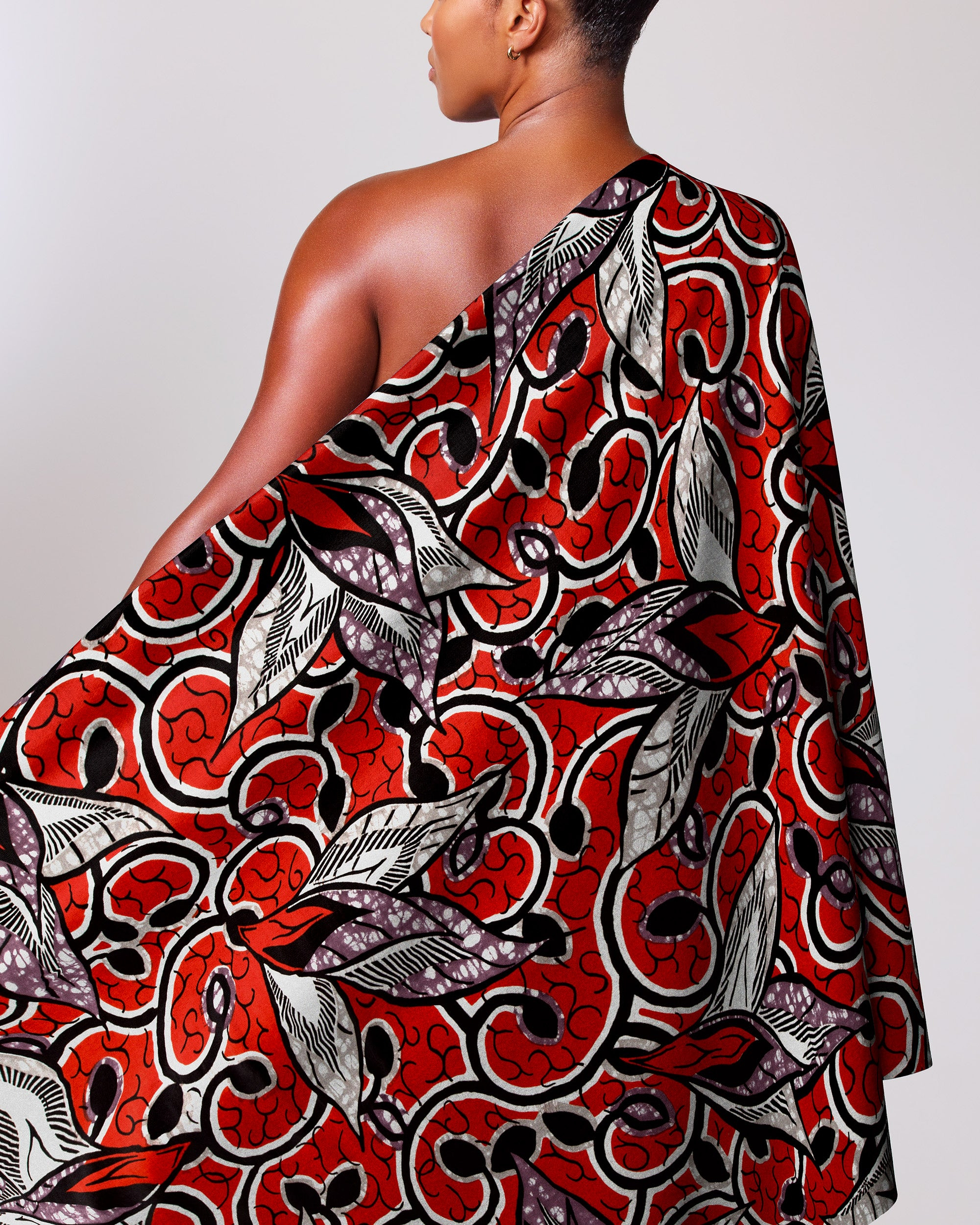 Vibrant red black white patterned super-wax vls7382.012
