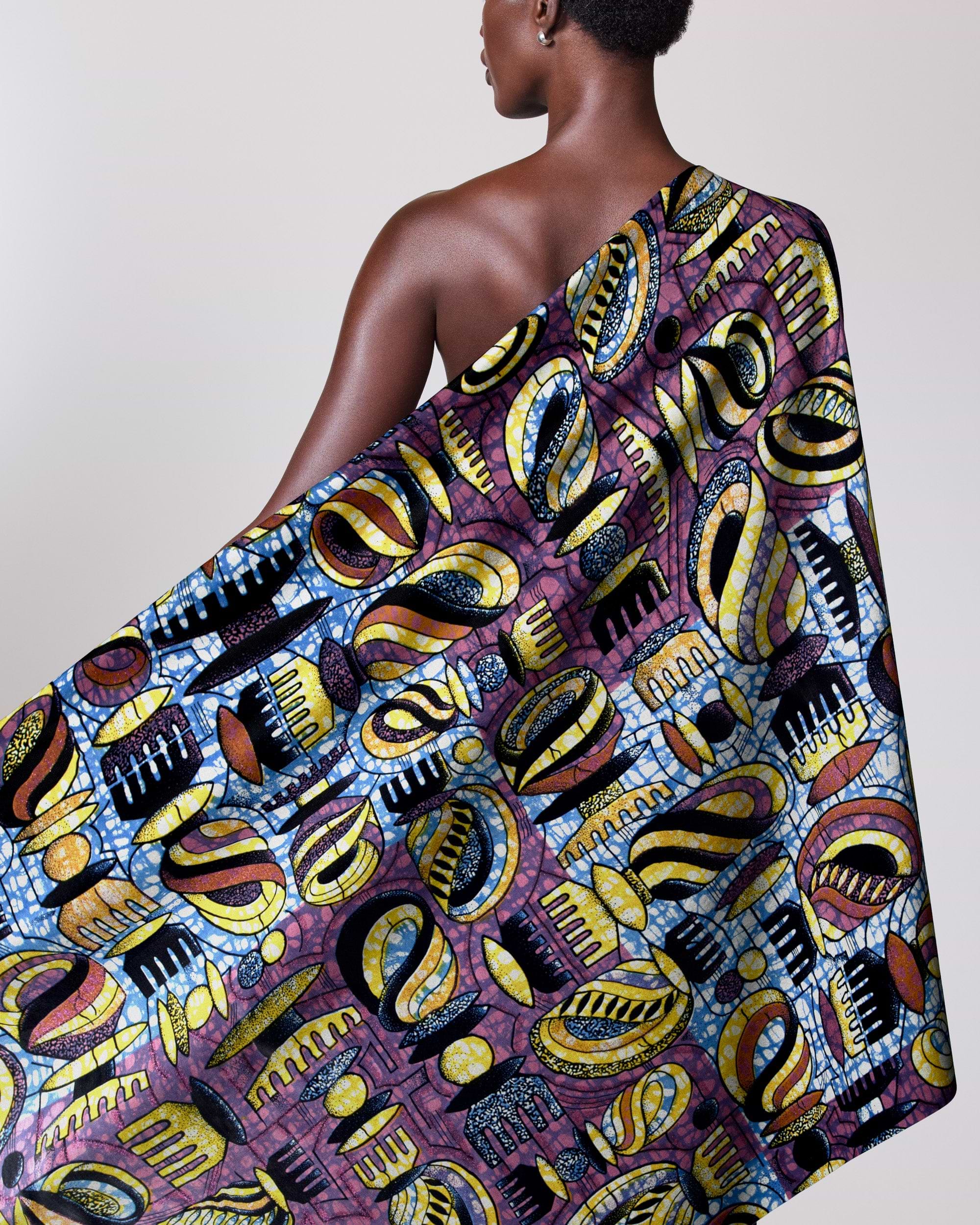 Vibrant one-shoulder wrap dress bold grand super-wax vls7429.001