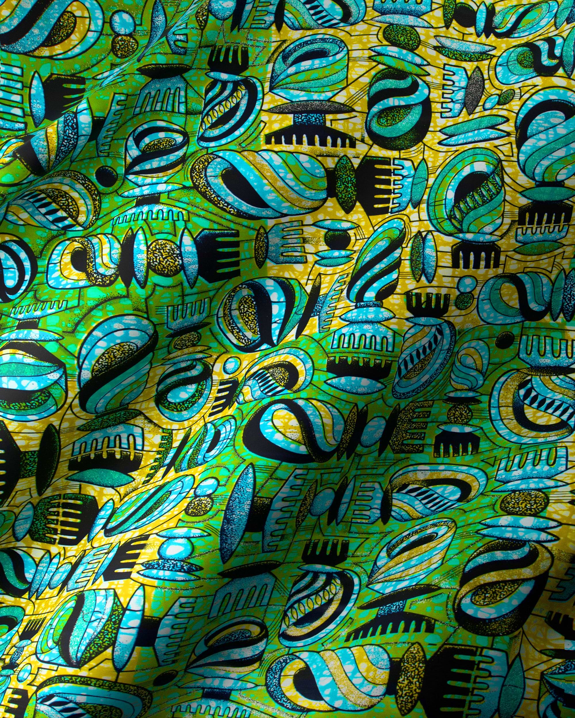 Vibrant green yellow fabric bold grand super-wax vls7429.005