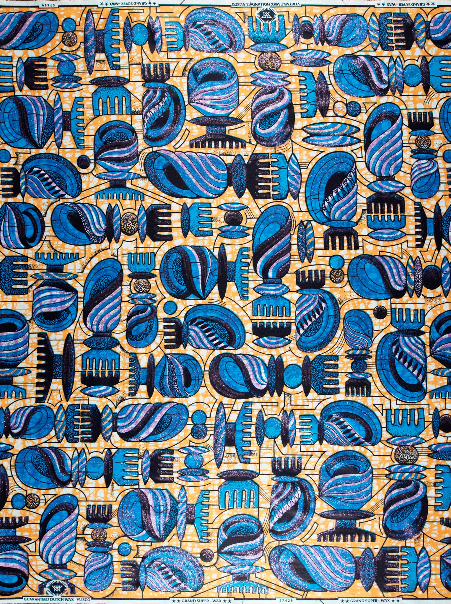 Vibrant blue black abstract geometric grand super-wax vls7429.007