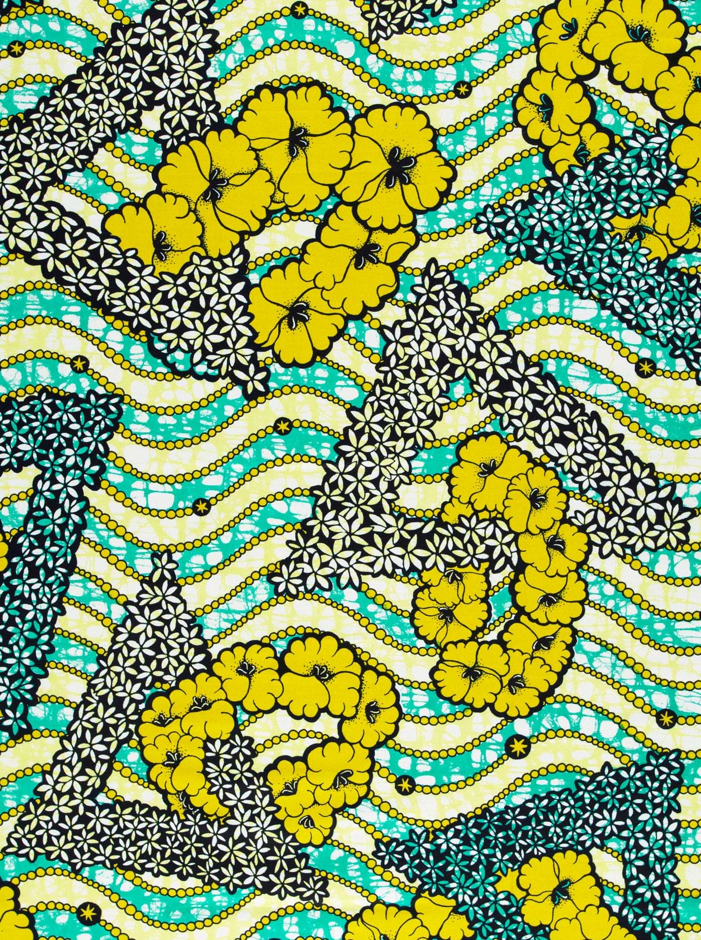 Vibrant yellow hibiscus flowers geometric super-wax vls7465.002