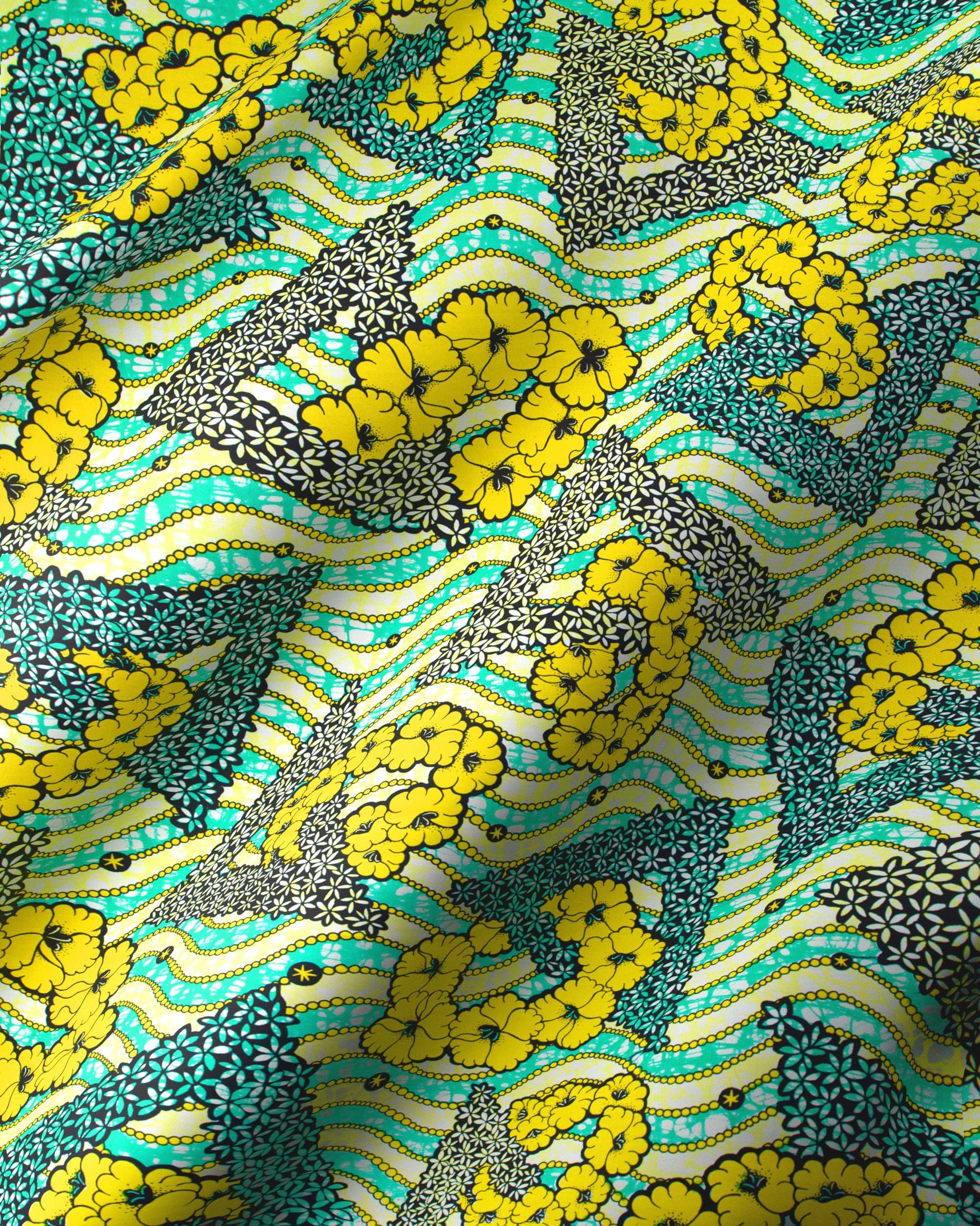 Vibrant yellow hibiscus flowers bold super-wax vls7465.002