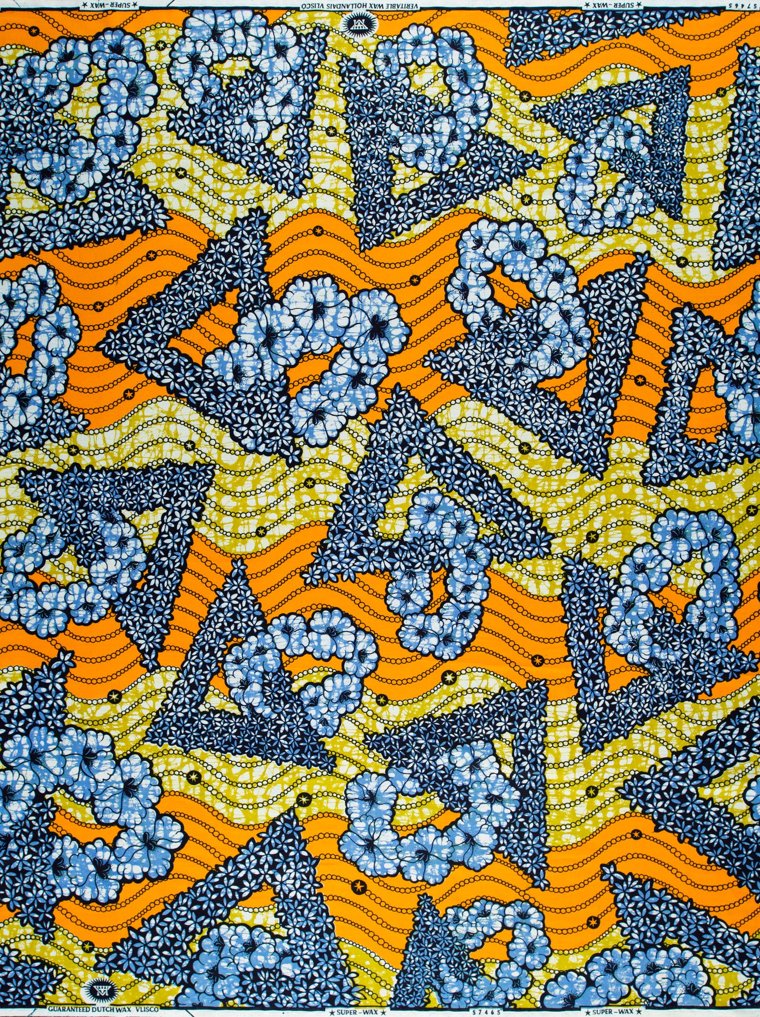 Vibrant orange yellow navy blue super-wax vls7465.006