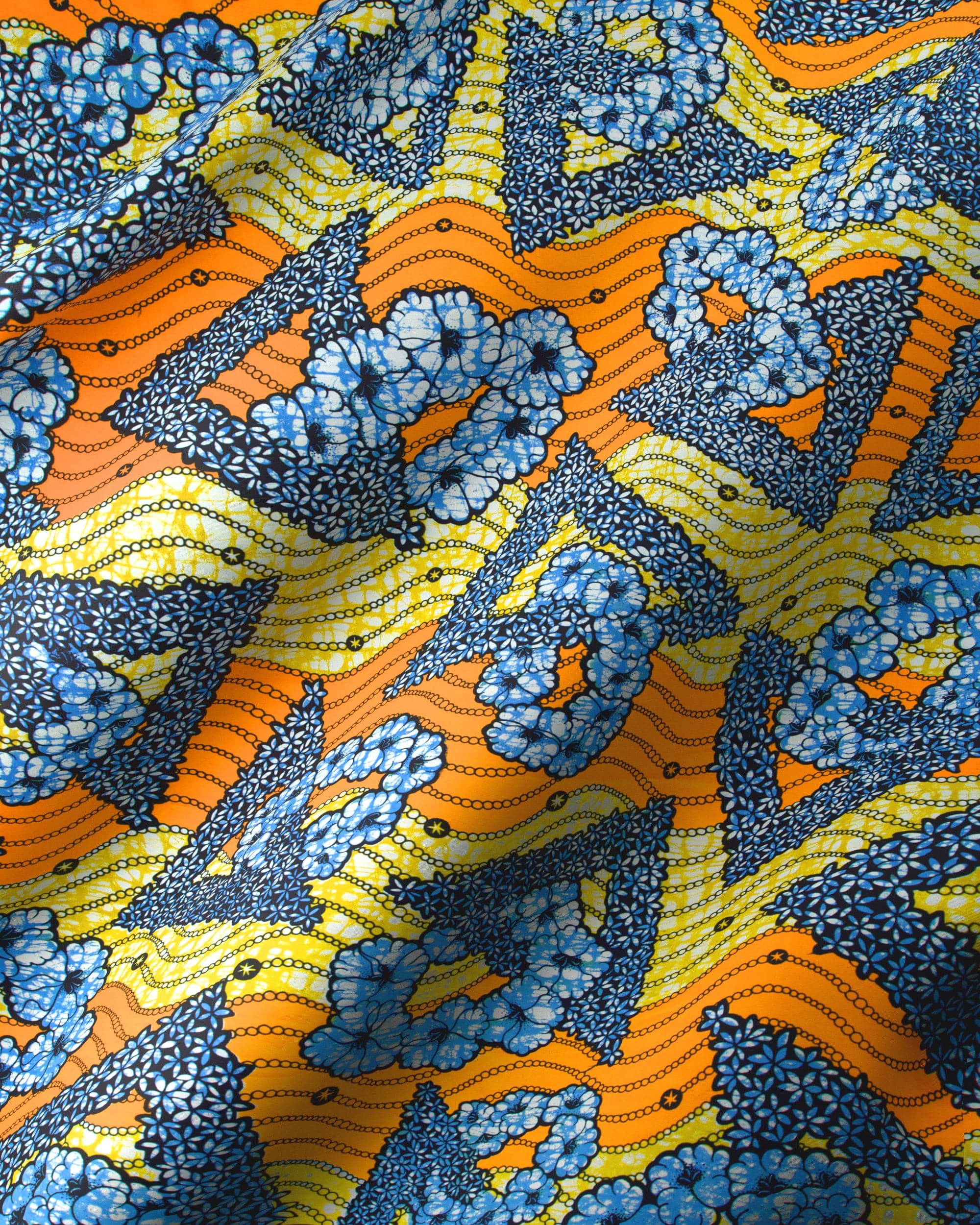 Vibrant orange yellow blue patterned super-wax vls7465.006