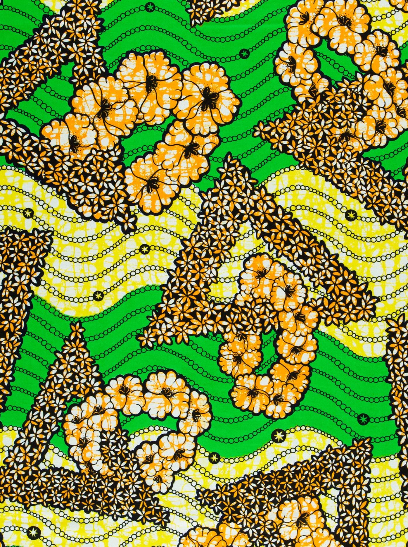 Vibrant green yellow fabric bold super-wax vls7465.008