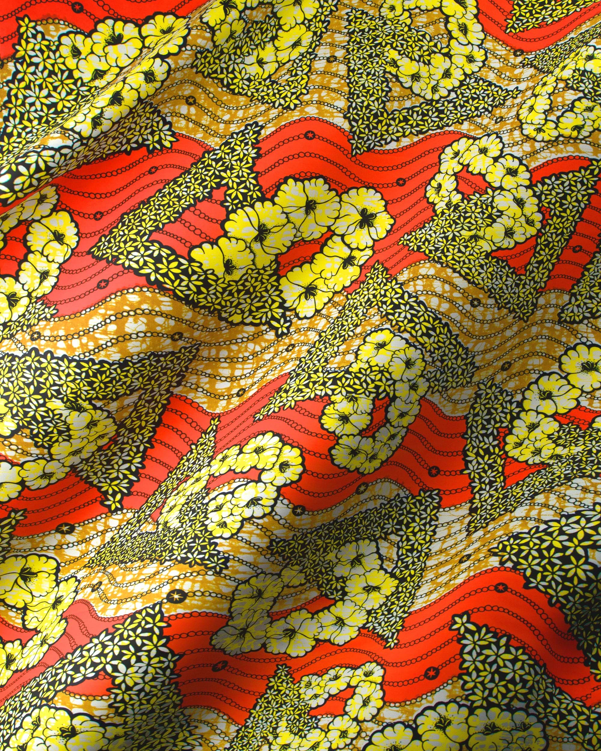 Vibrant red yellow green floral-patterned super-wax vls7465.012