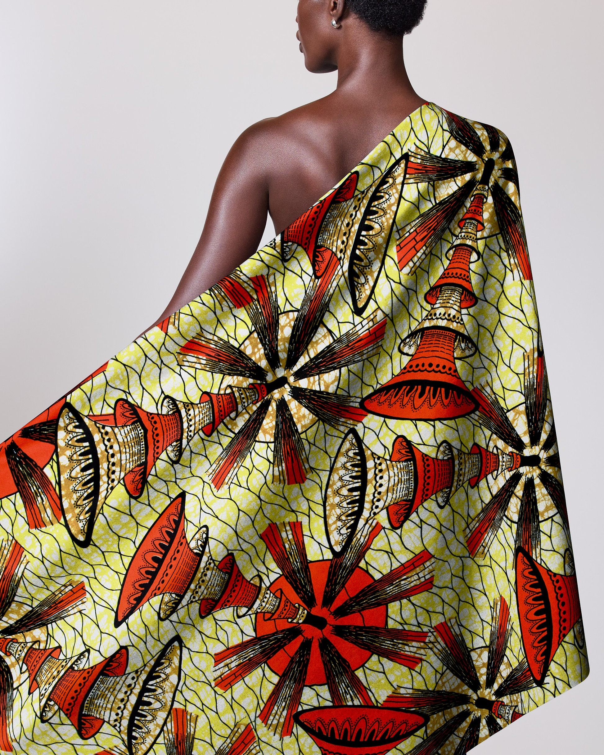 Vibrant yellow fabric bold red super-wax vls7691.001