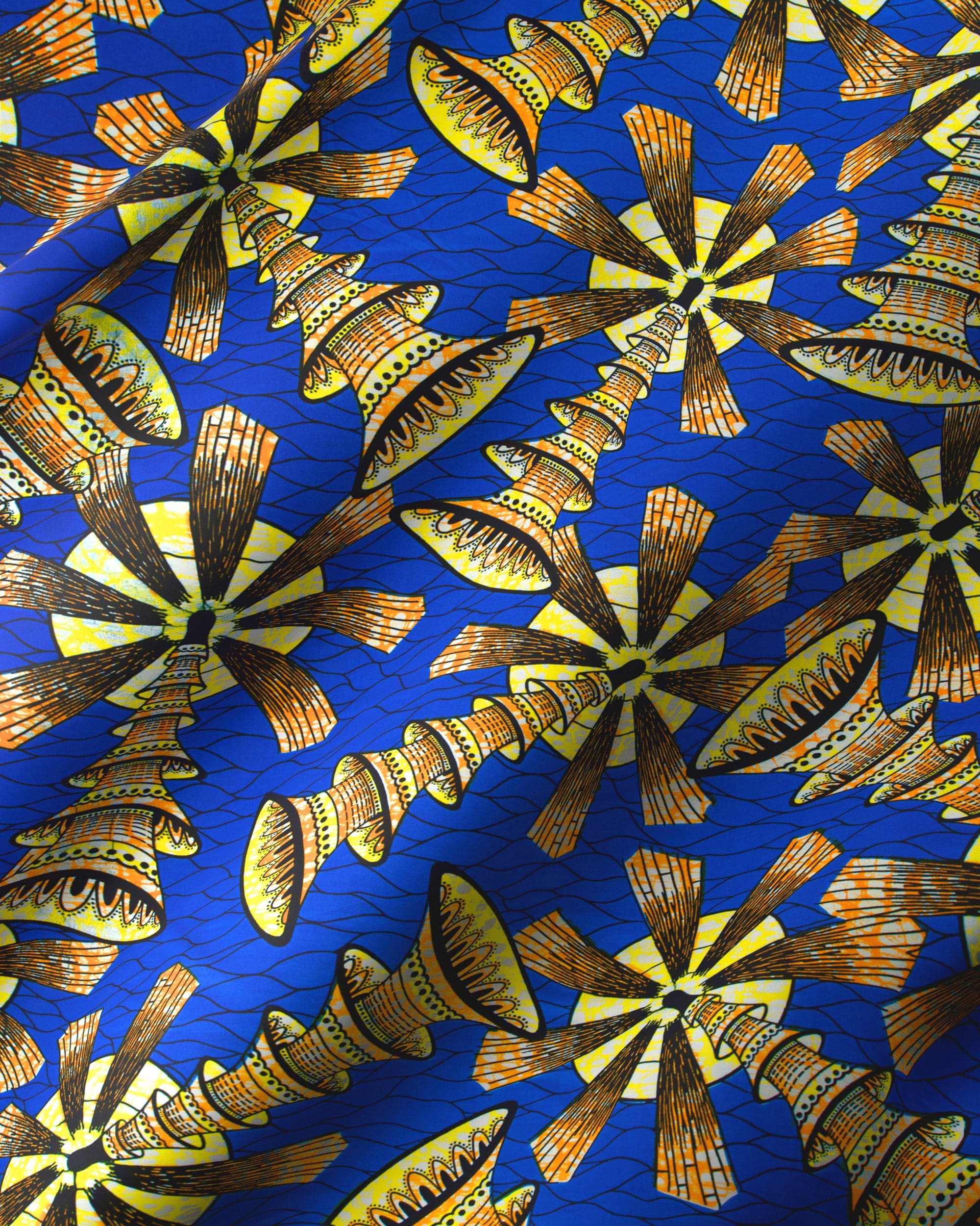 Vibrant blue african print fabric super-wax vls7691.010