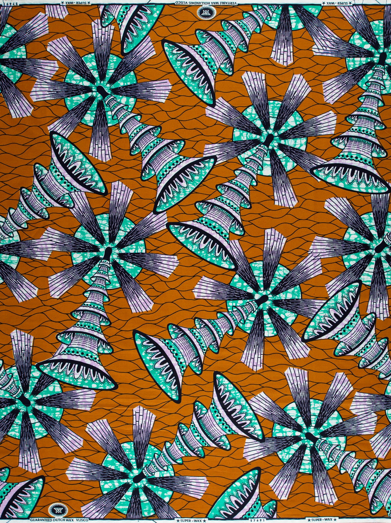 Vibrant orange fabric bold pattern super-wax vls7691.013