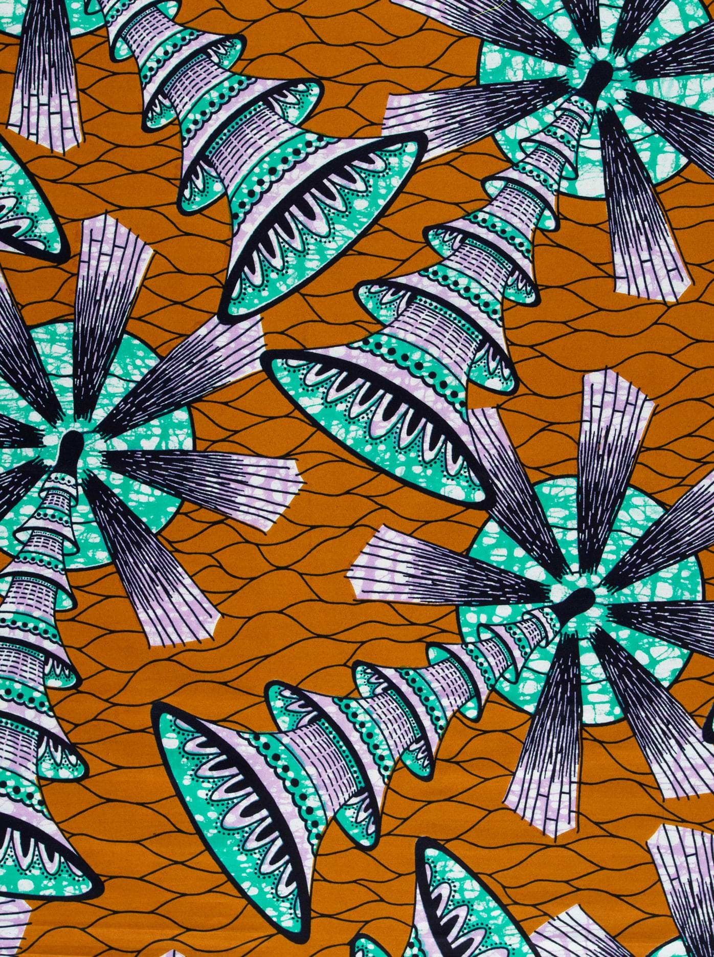 Vibrant orange fabric bold teal super-wax vls7691.013