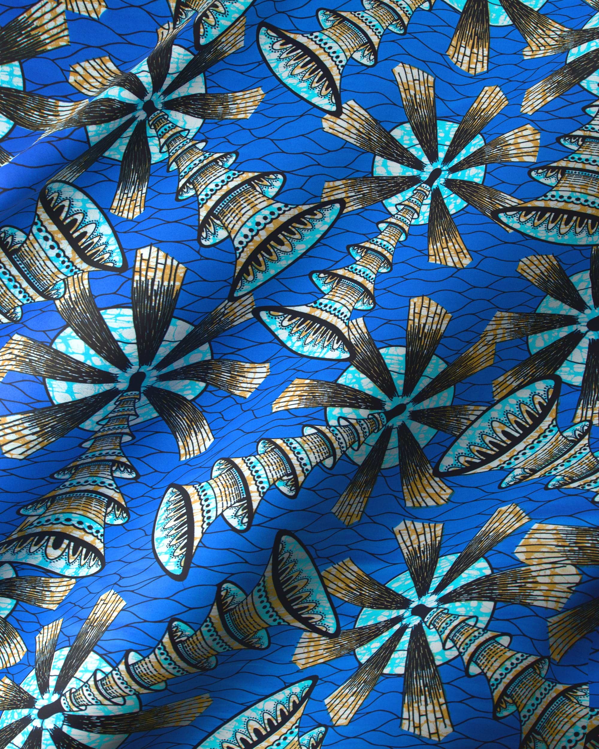 Vibrant blue african print fabric super-wax vls7691.014
