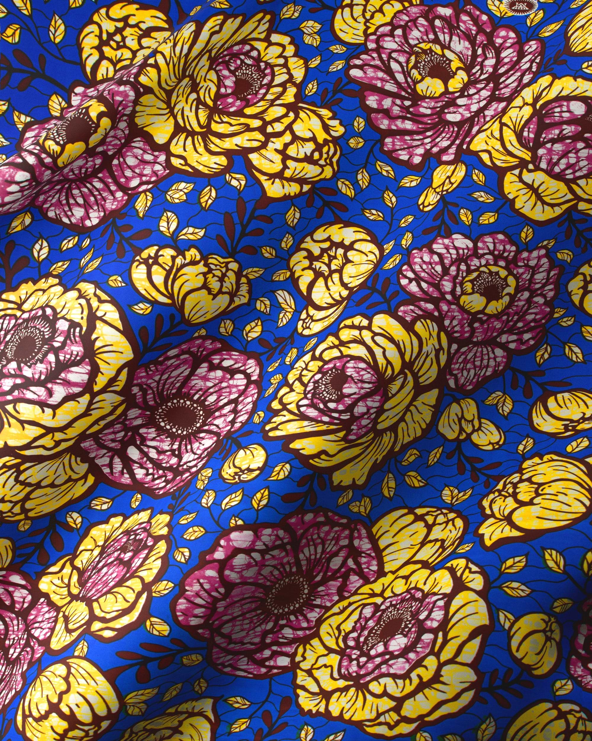 Vibrant blue fabric bold yellow super-wax vls7783.008