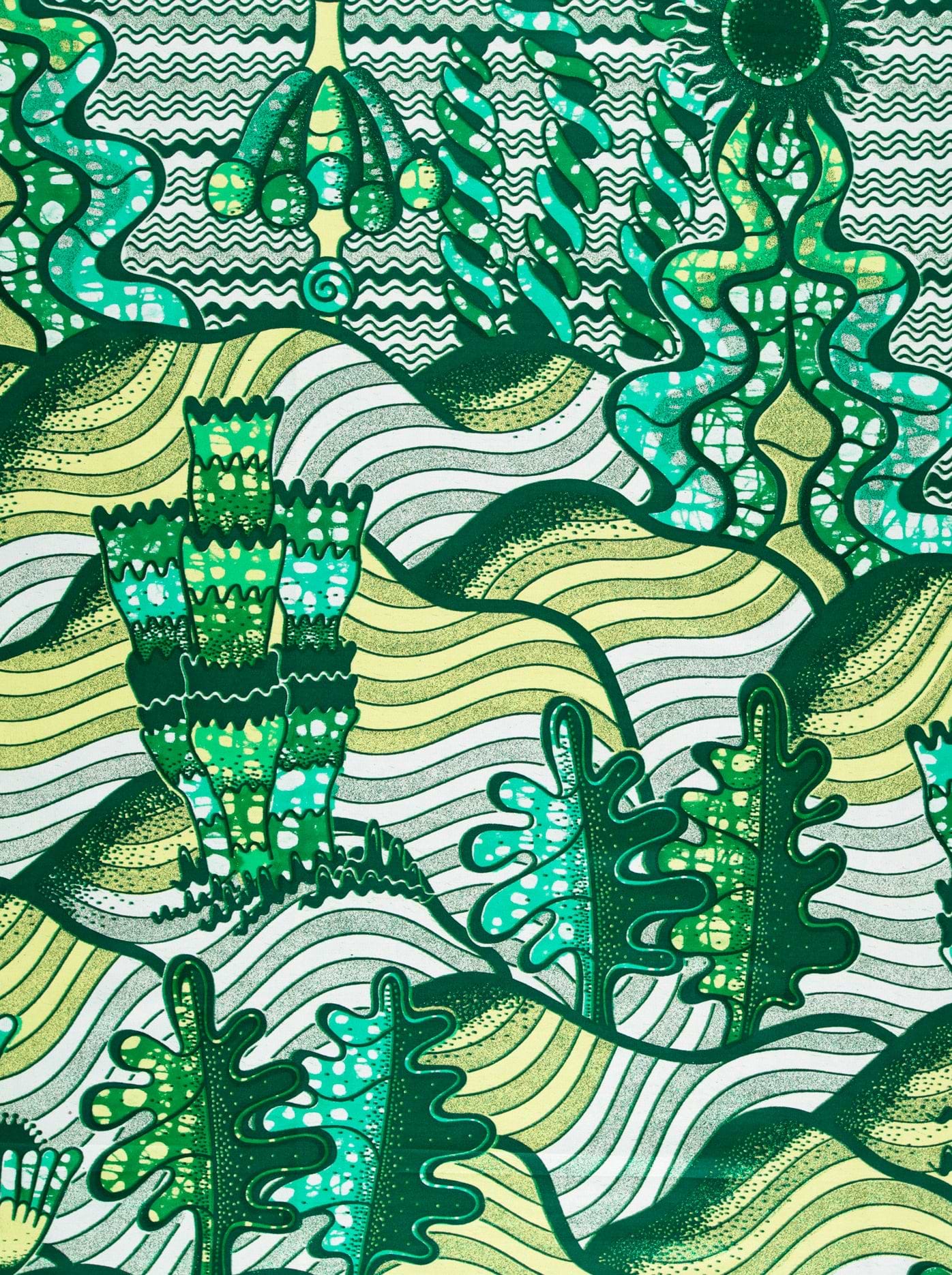 Vibrant green yellow abstract botanical grand super-wax vls7857.005
