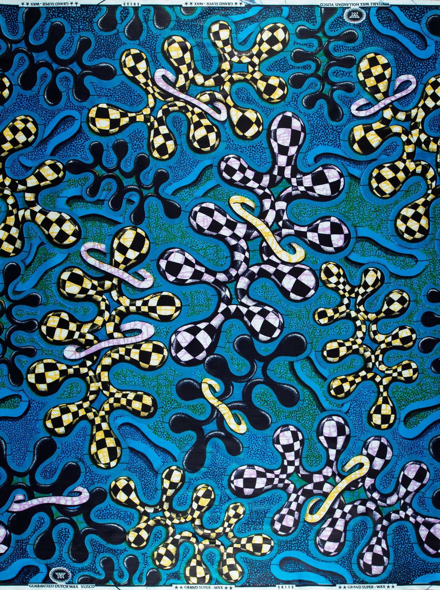 Vibrant blue african print fabric grand super-wax vls8132.008