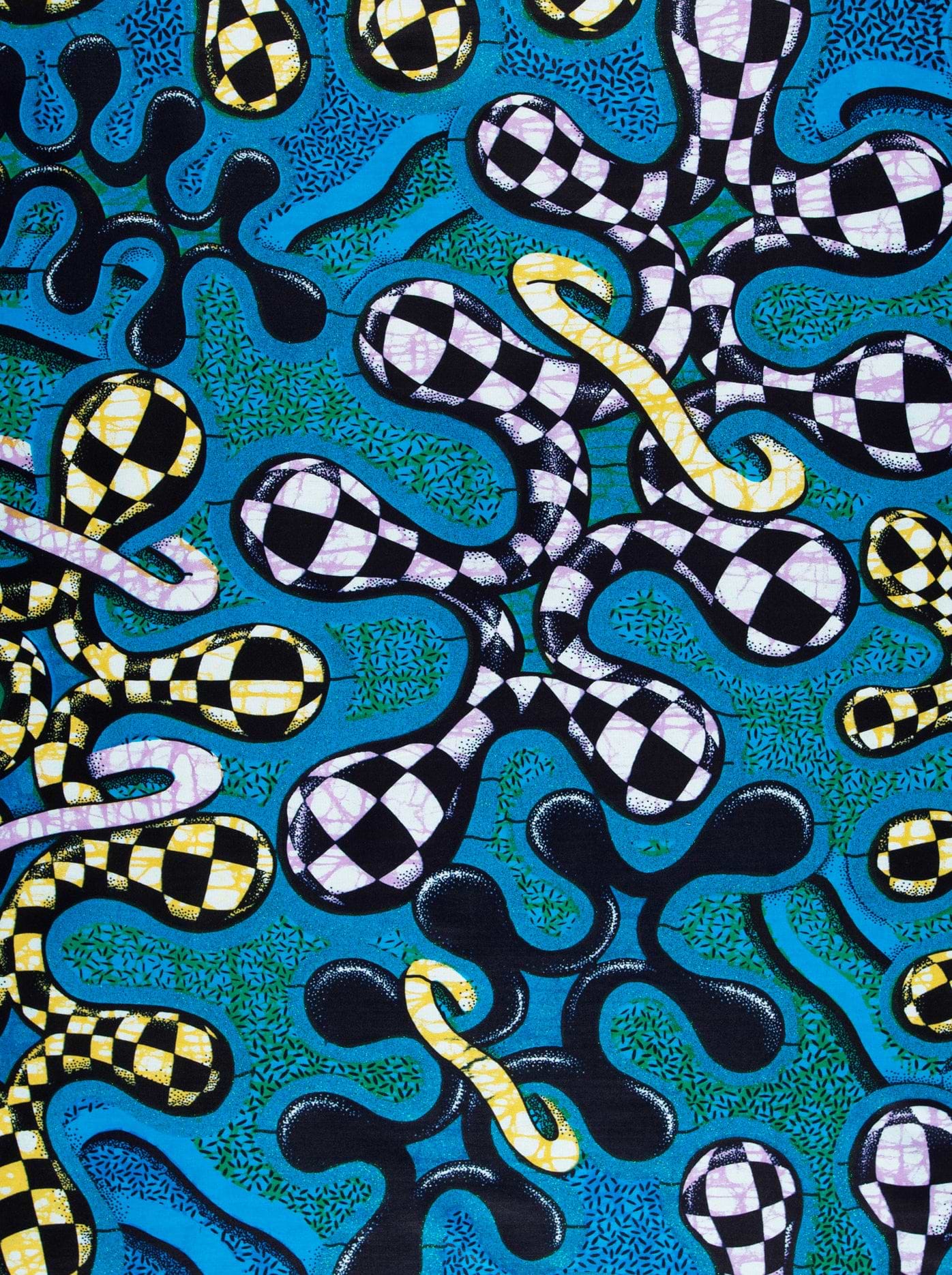 Vibrant blue fabric bold abstract grand super-wax vls8132.008