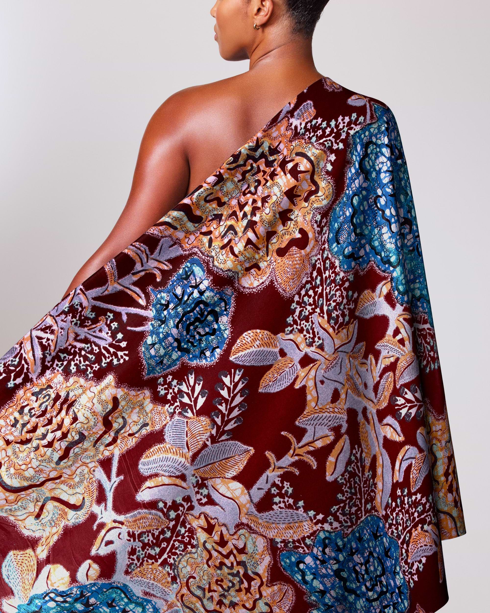 Vibrant one-shoulder wrap dress rich grand super-wax vls8188.006