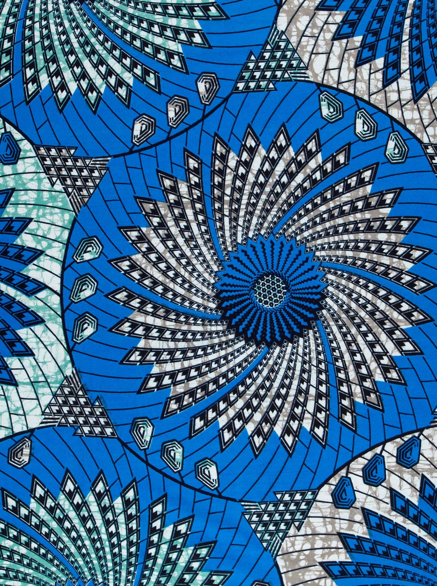 Vibrant blue african print fabric super-wax vls8262.023