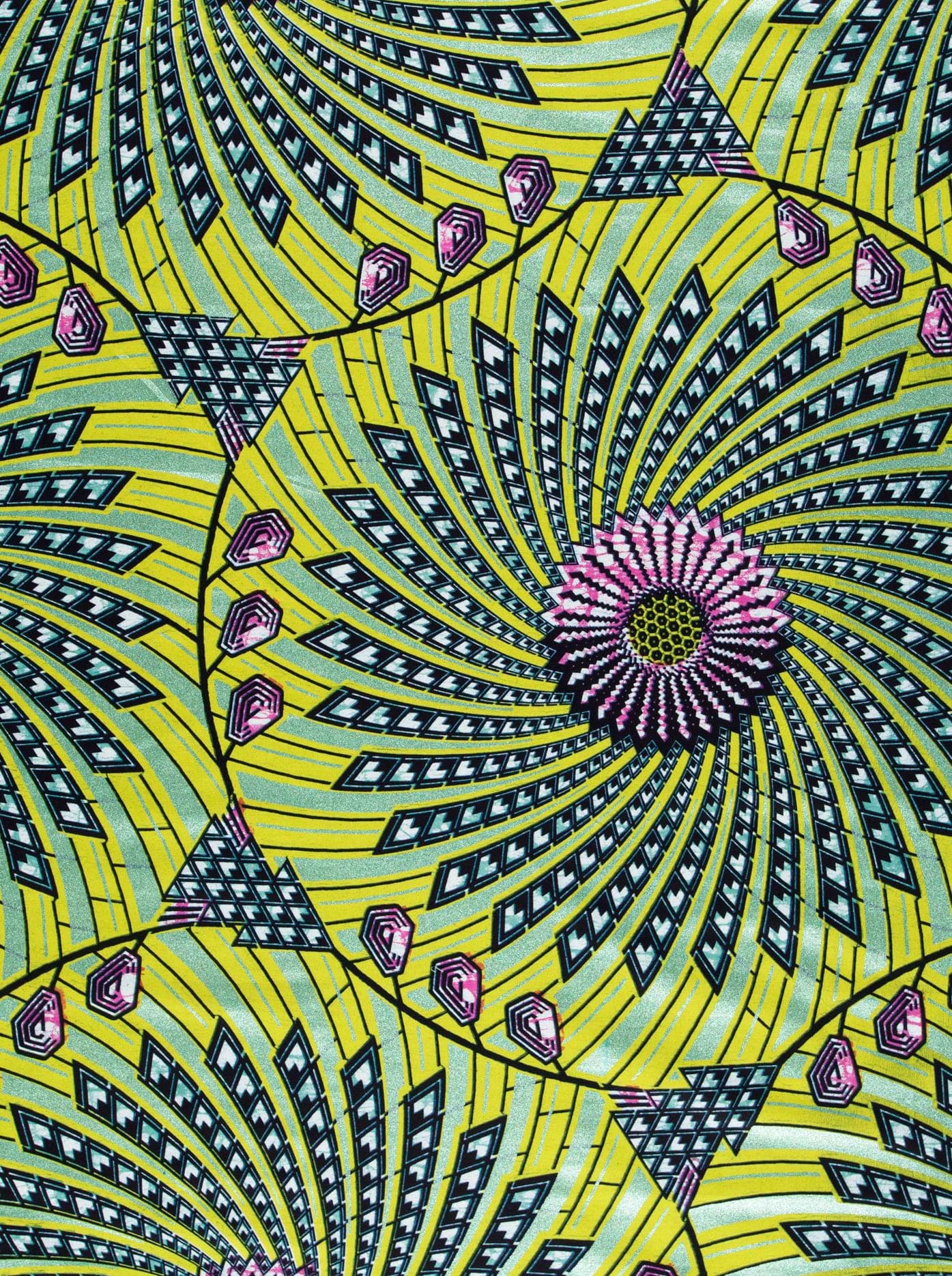 Vibrant yellow fabric bold geometric super-wax vls8262.024