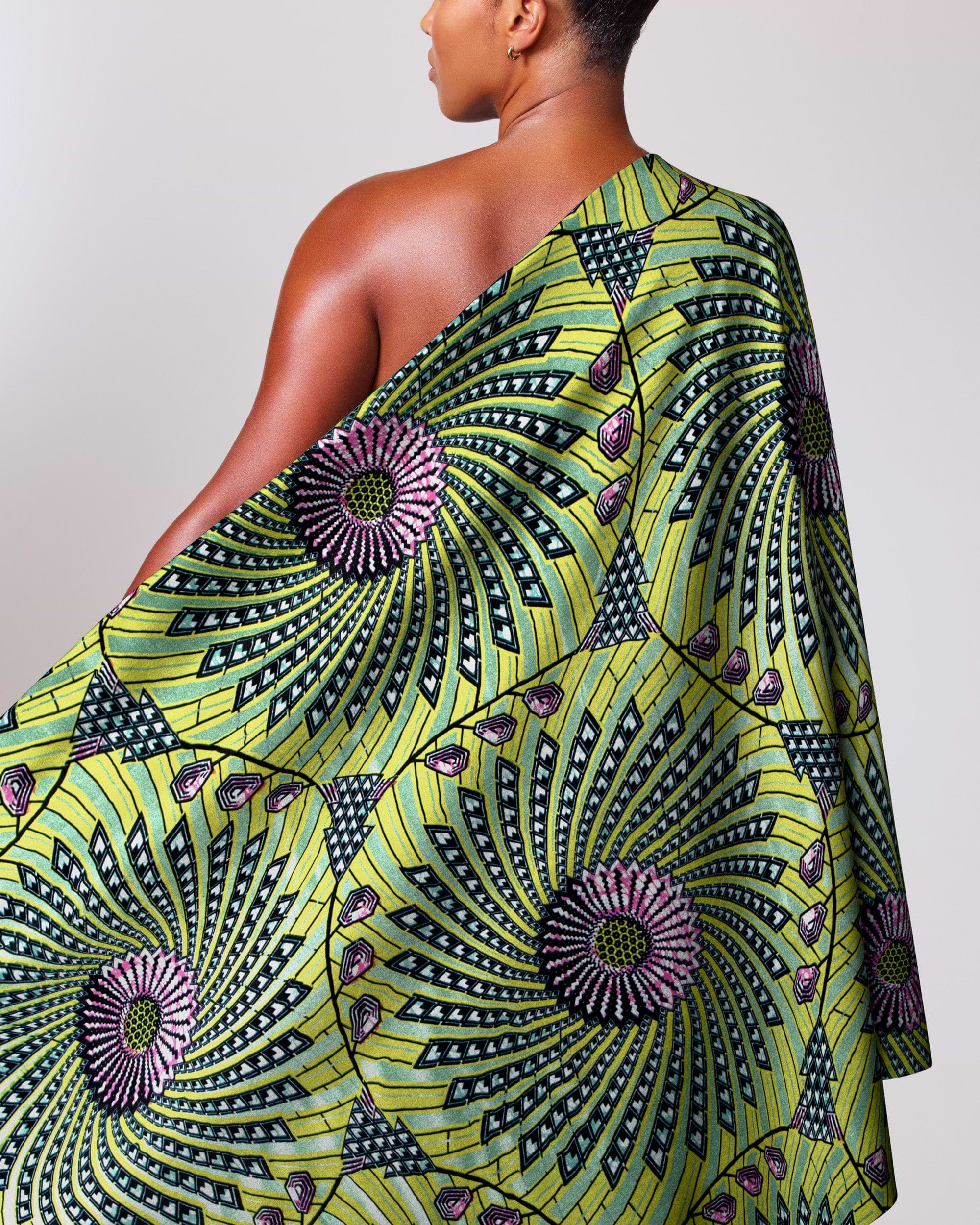 Vibrant green purple geometric-patterned african super-wax vls8262.024
