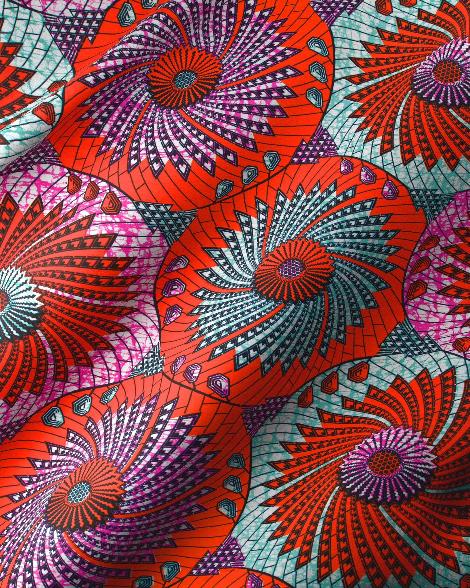 Vibrant red purple teal african super-wax vls8262.025